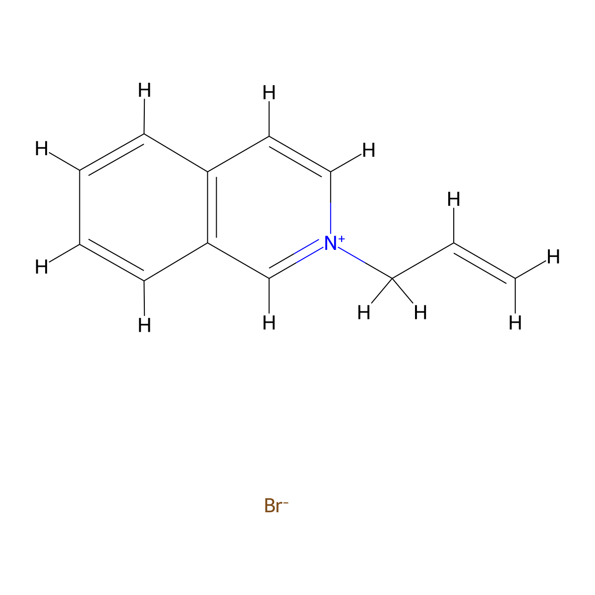 Isoquinolinium, 2-(2-propen-1-yl)-, bromide (1:1) molecular structure, CAS 53054-77-6