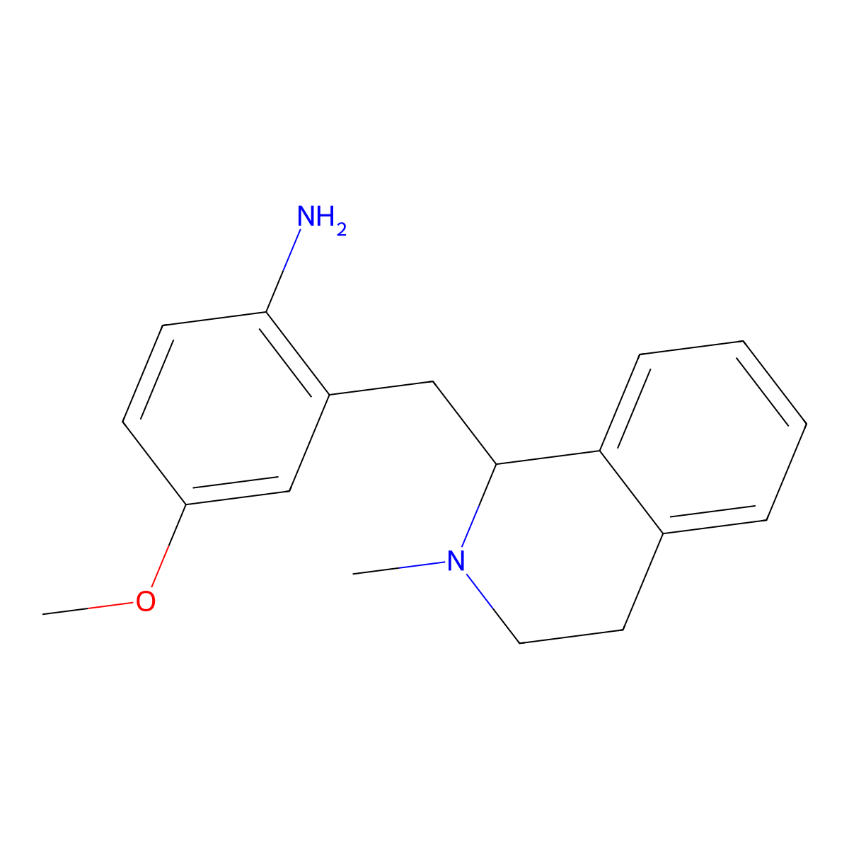 4-Methoxy-2-[(2-methyl-1,2,3,4-tetrahydroisoquinolin-1-yl)methyl]aniline molecular structure, CAS 53055-03-1