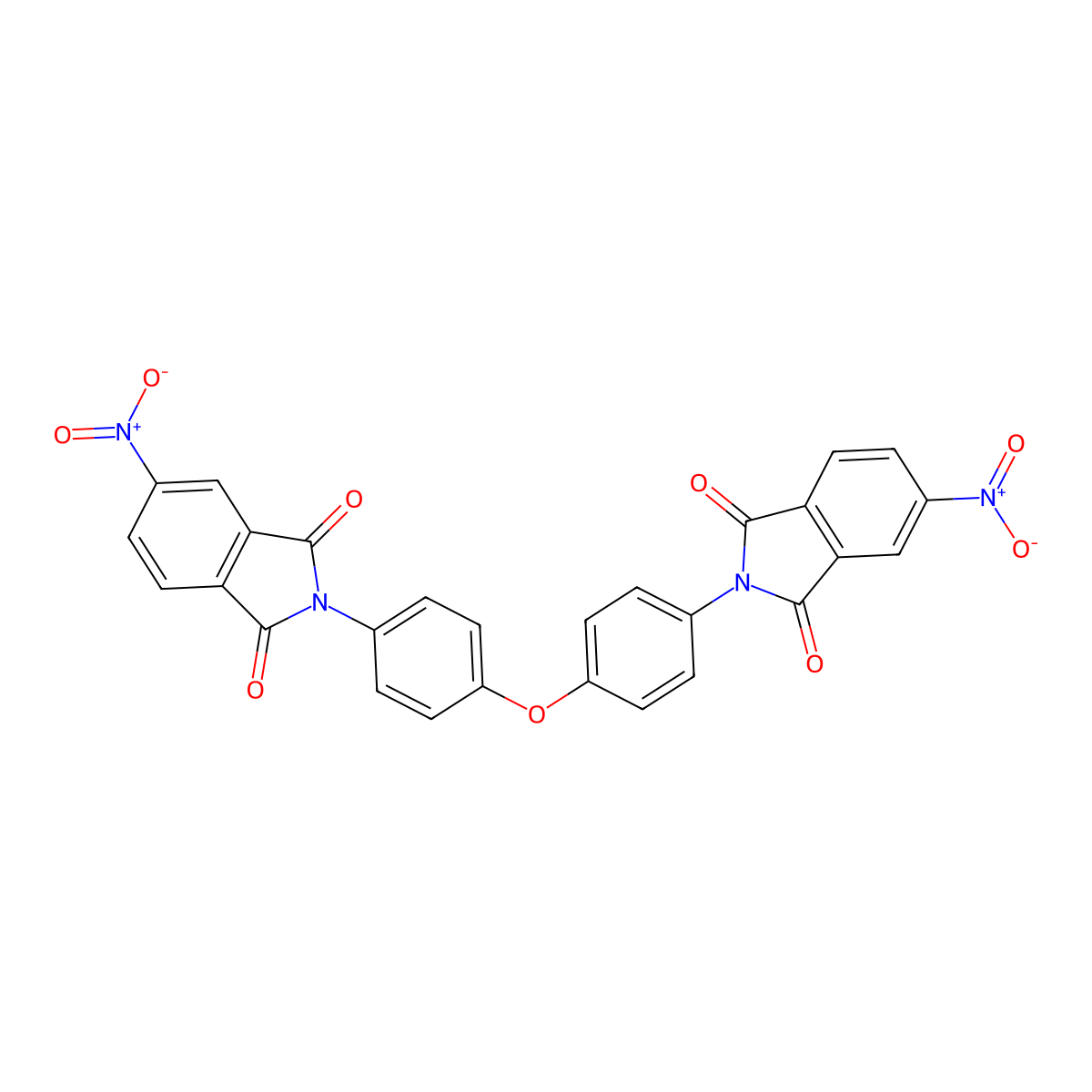 1H-Isoindole-1,3(2H)-dione, 2,2'-(oxydi-4,1-phenylene)bis[5-nitro- molecular structure, CAS 53055-74-6