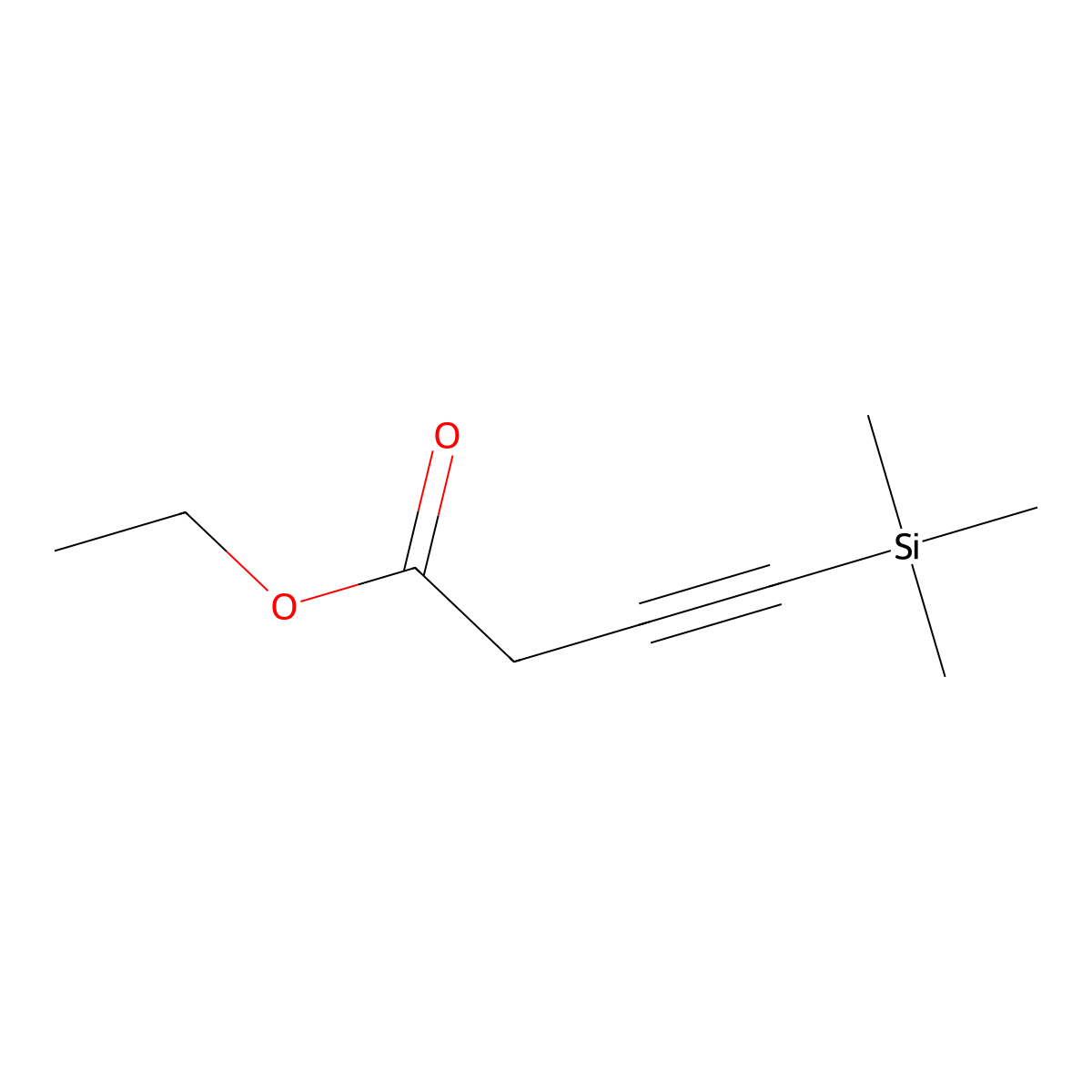 Ethyl 4-(trimethylsilyl)but-3-ynoate molecular structure, CAS 53059-24-8