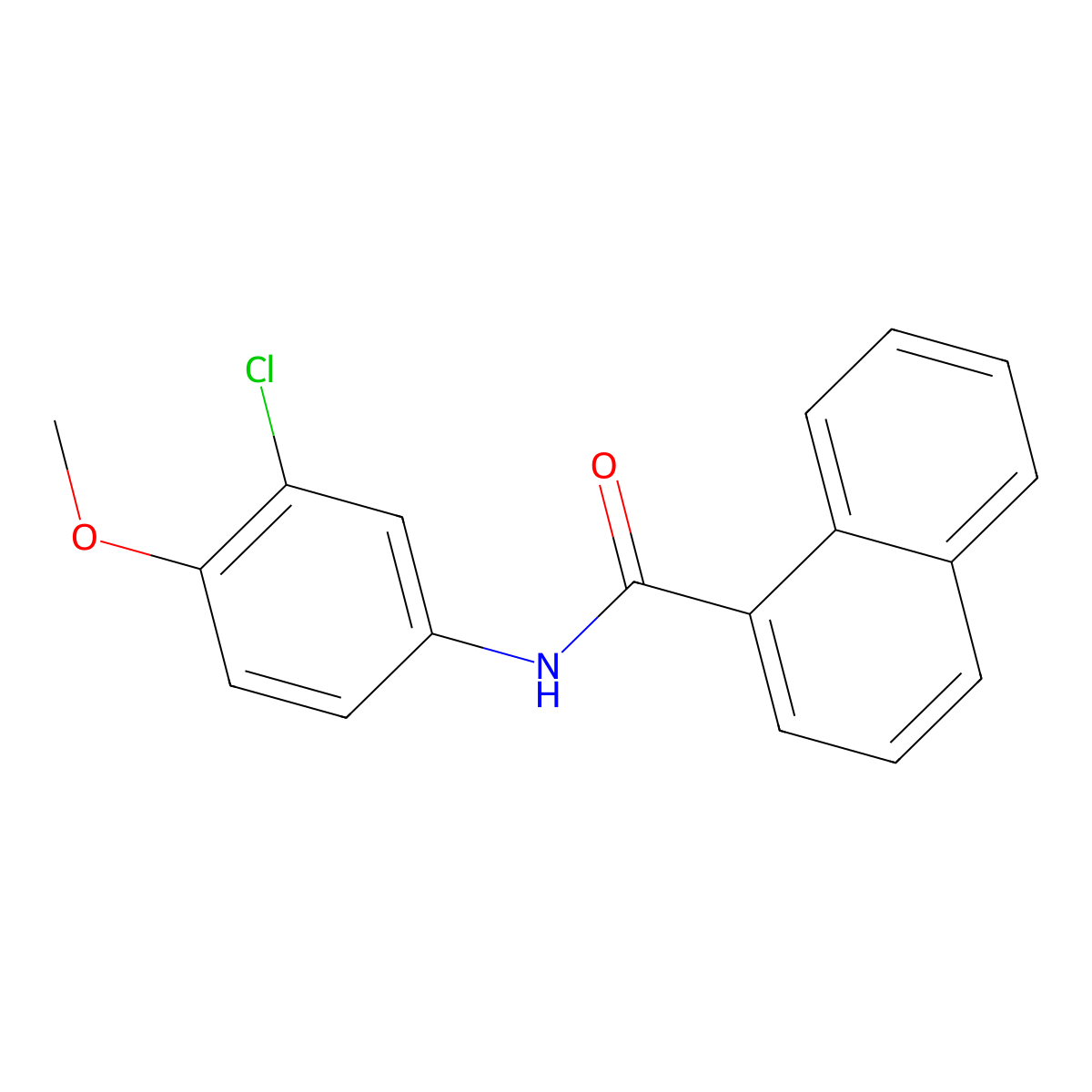 N-(3-chloro-4-methoxyphenyl)naphthalene-1-carboxamide molecular structure, CAS 5306-30-9