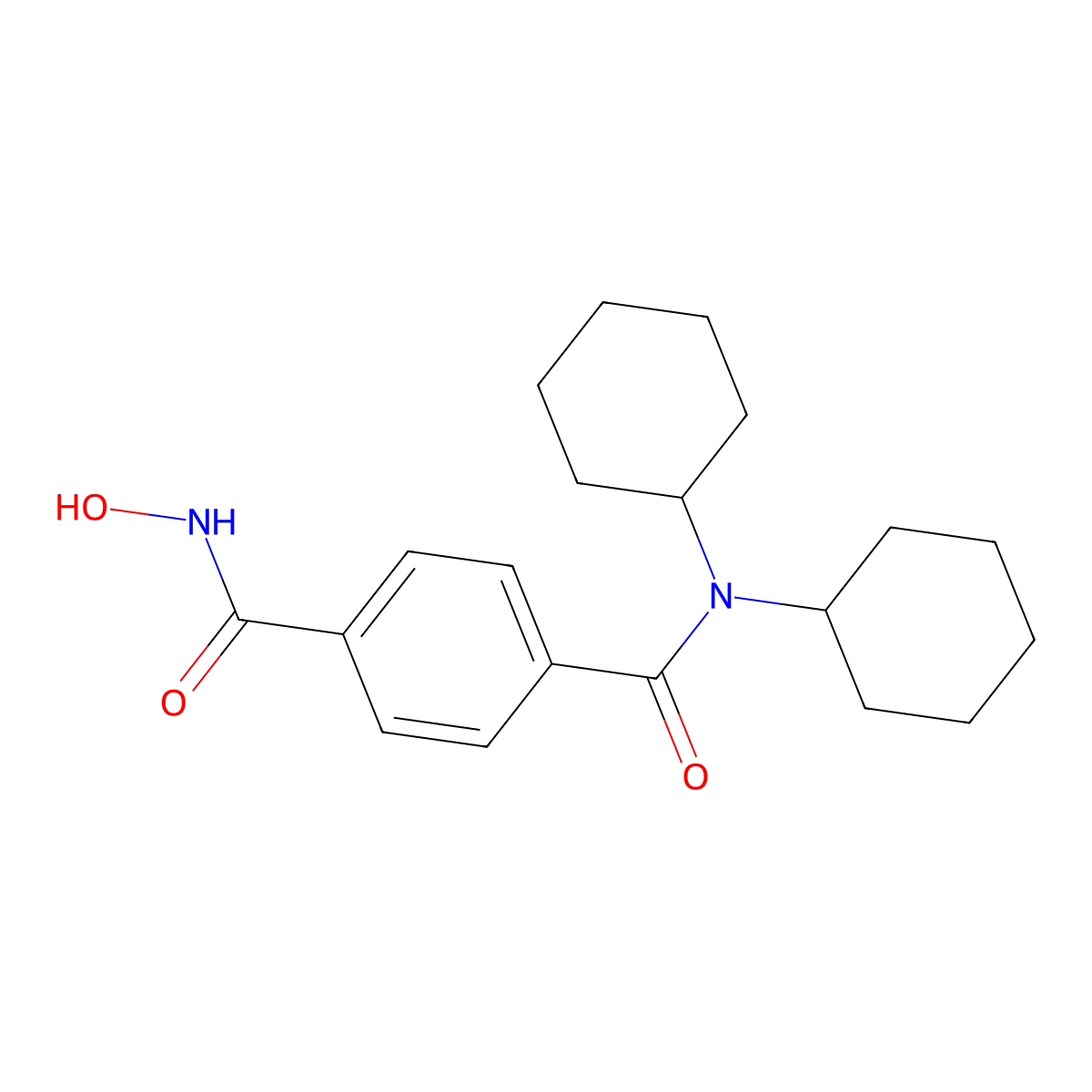 4-N,4-N-dicyclohexyl-1-N-hydroxybenzene-1,4-dicarboxamide molecular structure, CAS 5306-99-0