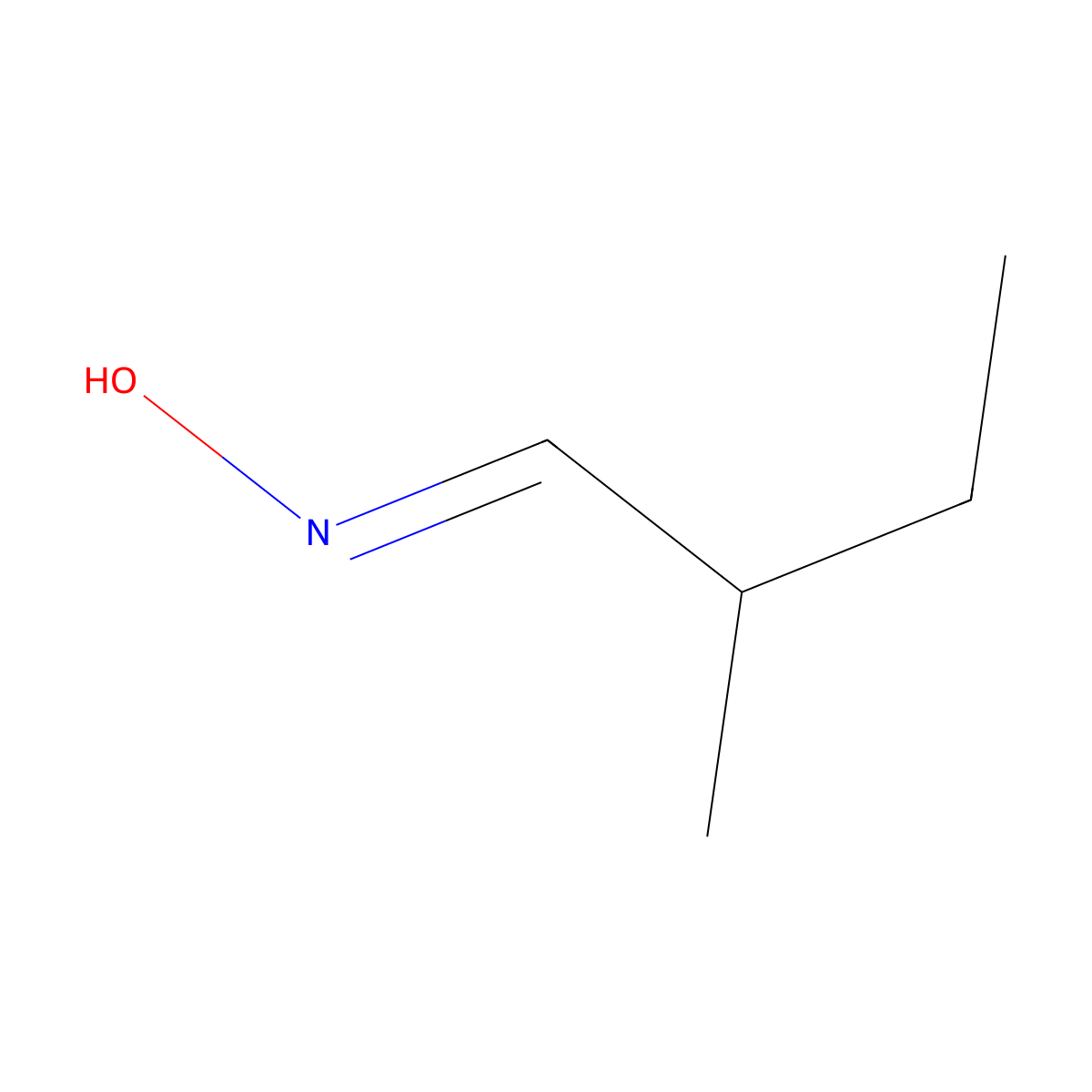 2-Methylbutanal oxime molecular structure, CAS 53061-04-4