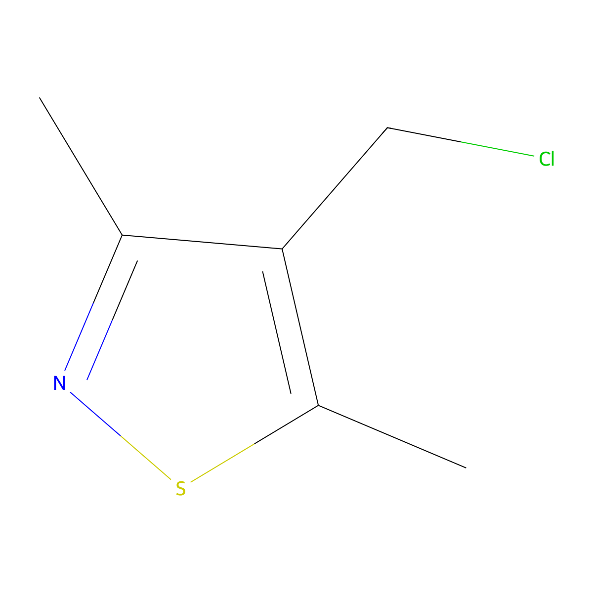 4-(Chloromethyl)-3,5-dimethyl-1,2-thiazole molecular structure, CAS 53064-44-1