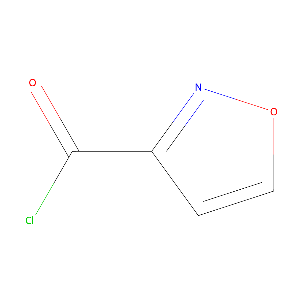1,2-Oxazole-3-carbonyl chloride molecular structure, CAS 53064-54-3