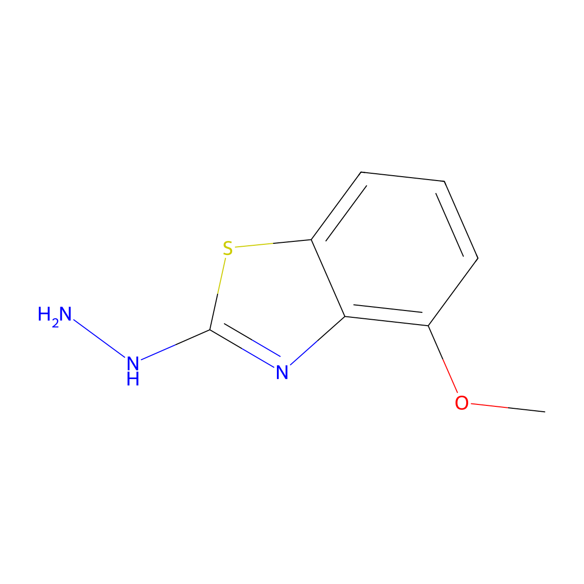 2-Hydrazinyl-4-methoxy-1,3-benzothiazole molecular structure, CAS 53065-23-9