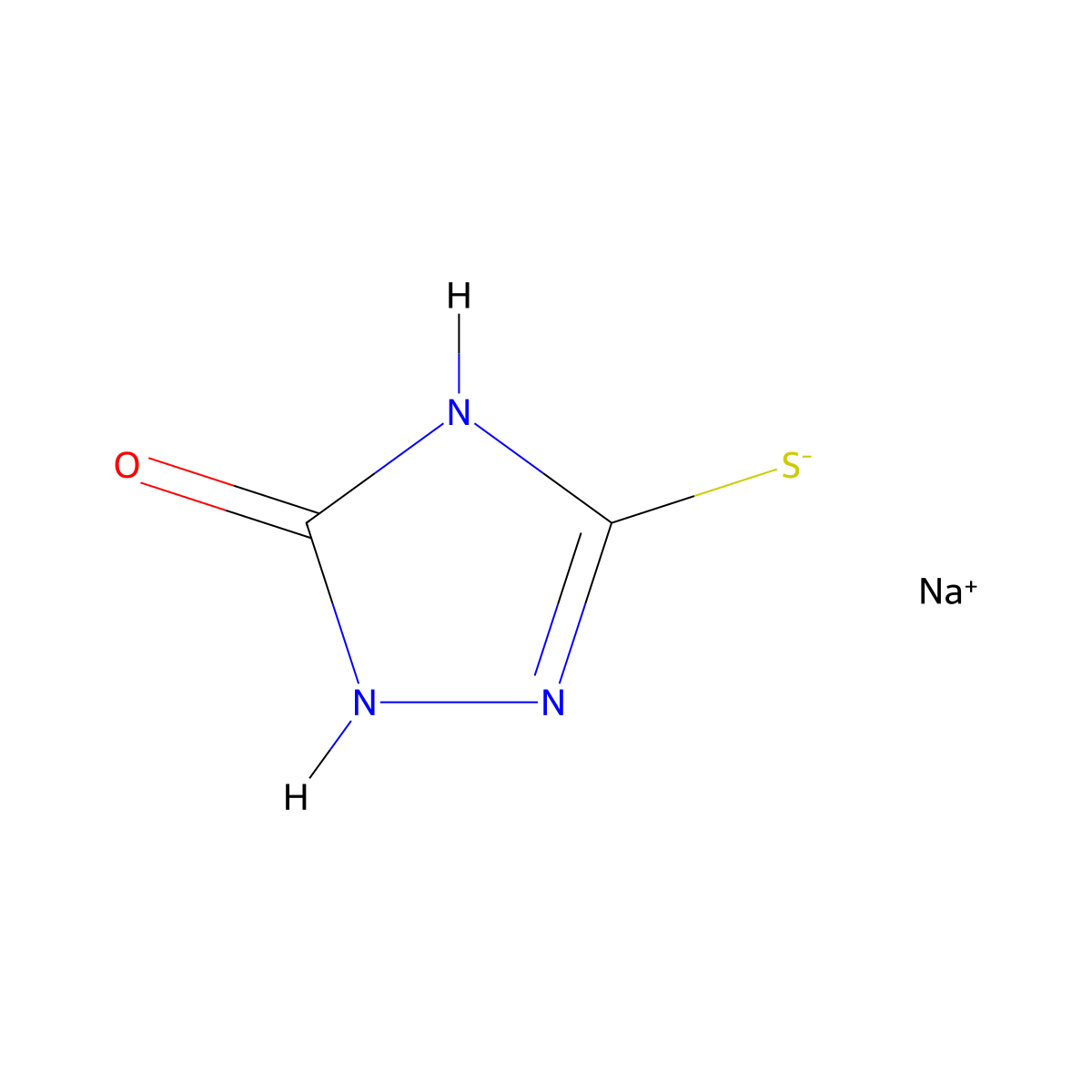 sodium (5-hydroxy-4H-1,2,4-triazol-3-yl)sulfanide molecular structure, CAS 53065-39-7