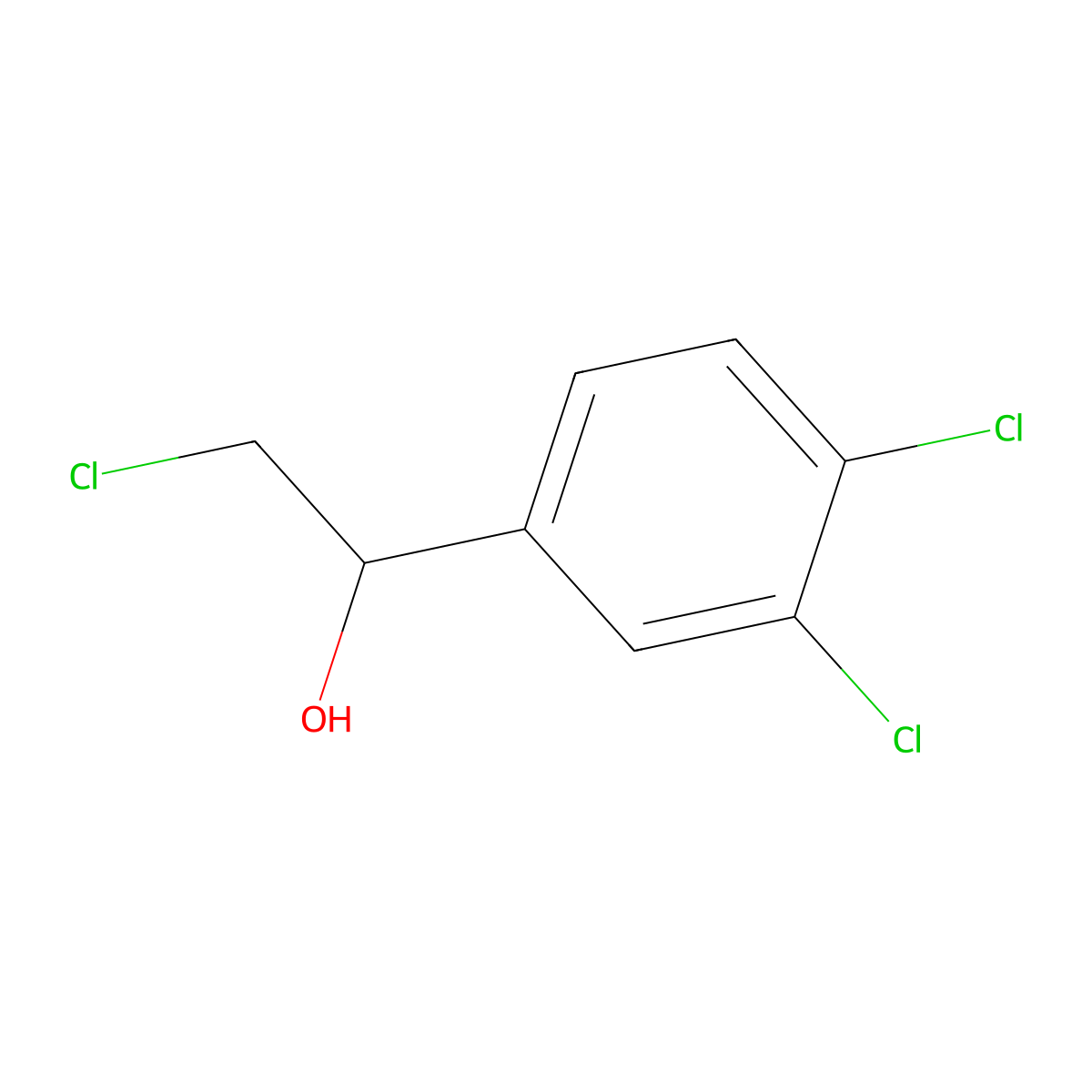 2-Chloro-1-(3,4-dichloro-phenyl)-ethanol molecular structure, CAS 53065-95-5