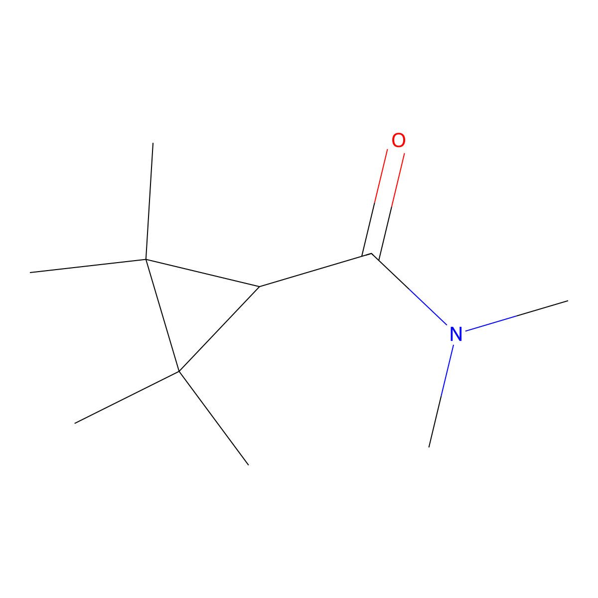 Cyclopropanecarboxamide, N,N,2,2,3,3-hexamethyl- molecular structure, CAS 53066-20-9