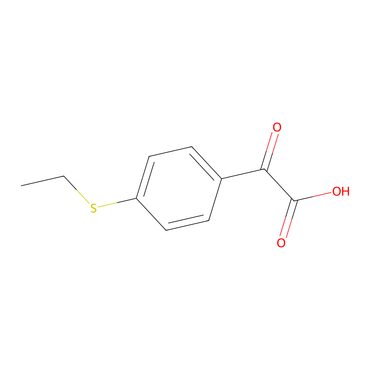 Benzeneacetic acid, 4-(ethylthio)-alpha-oxo- molecular structure, CAS 53067-00-8