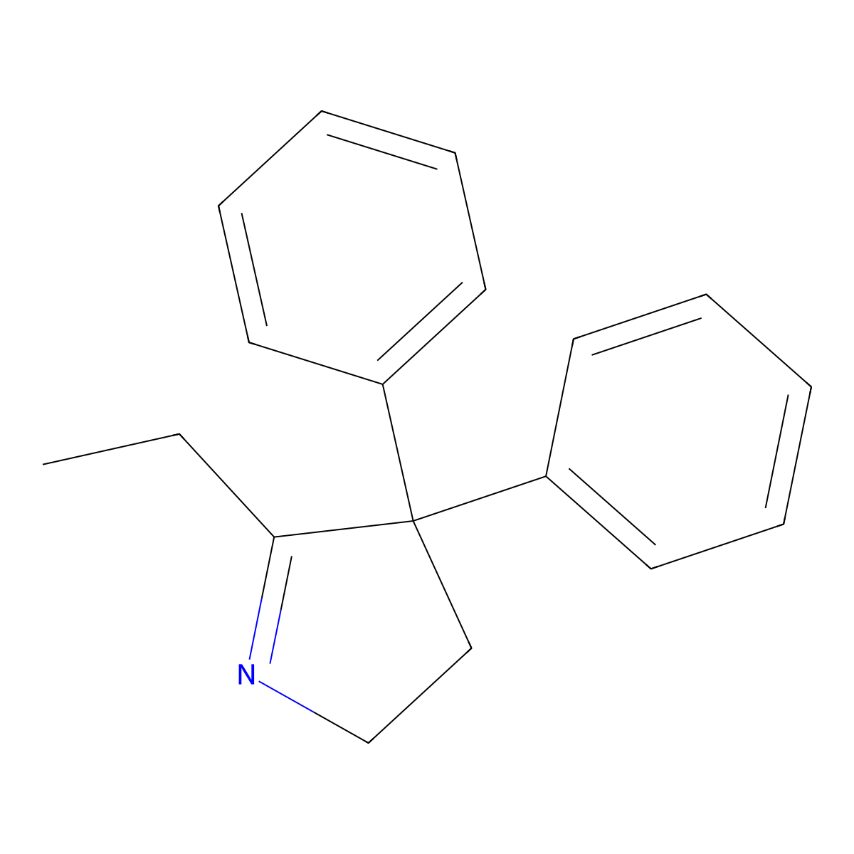 1-Pyrroline, 3,3-diphenyl-2-ethyl- molecular structure, CAS 53067-74-6