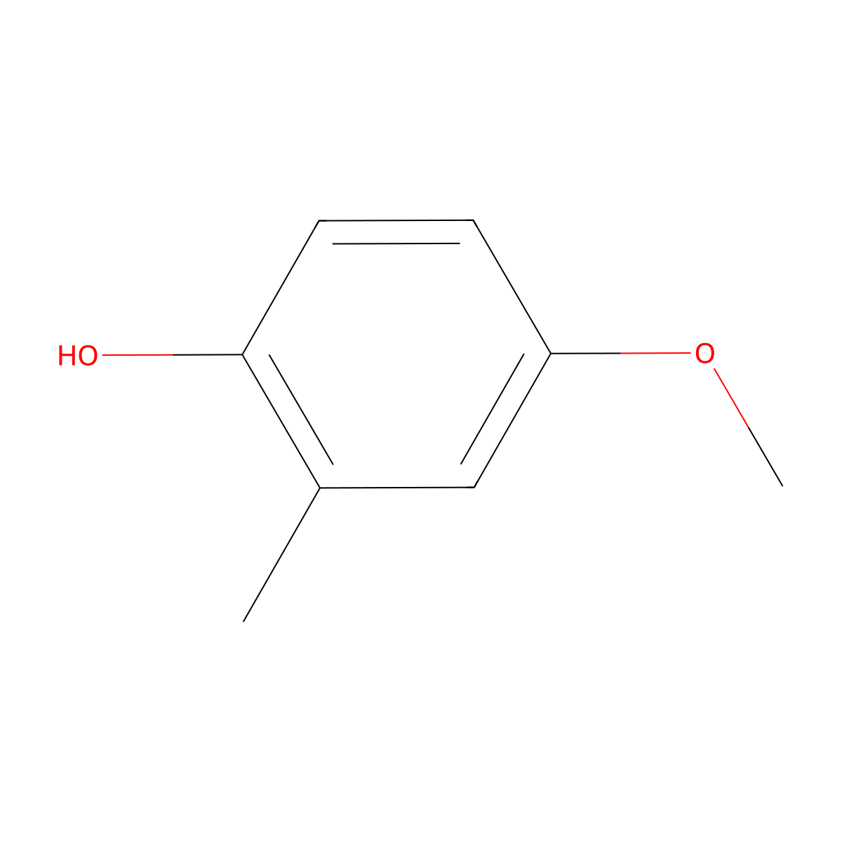 4-Methoxy-2-methylphenol molecular structure, CAS 5307-05-1