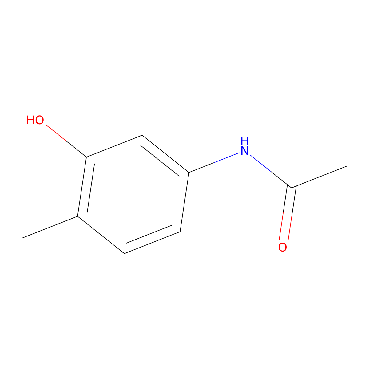 Acetamide, N-(3-hydroxy-4-methylphenyl)- molecular structure, CAS 5307-07-3