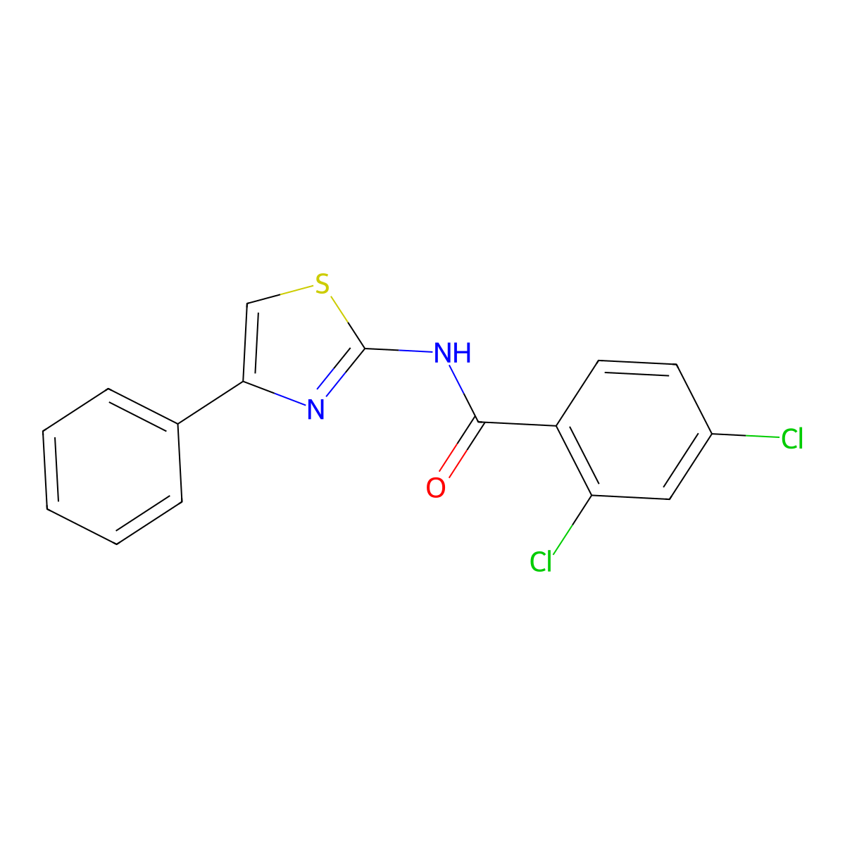 2,4-Dichloro-N-(4-phenyl-thiazol-2-yl)-benzamide molecular structure, CAS 5307-12-0