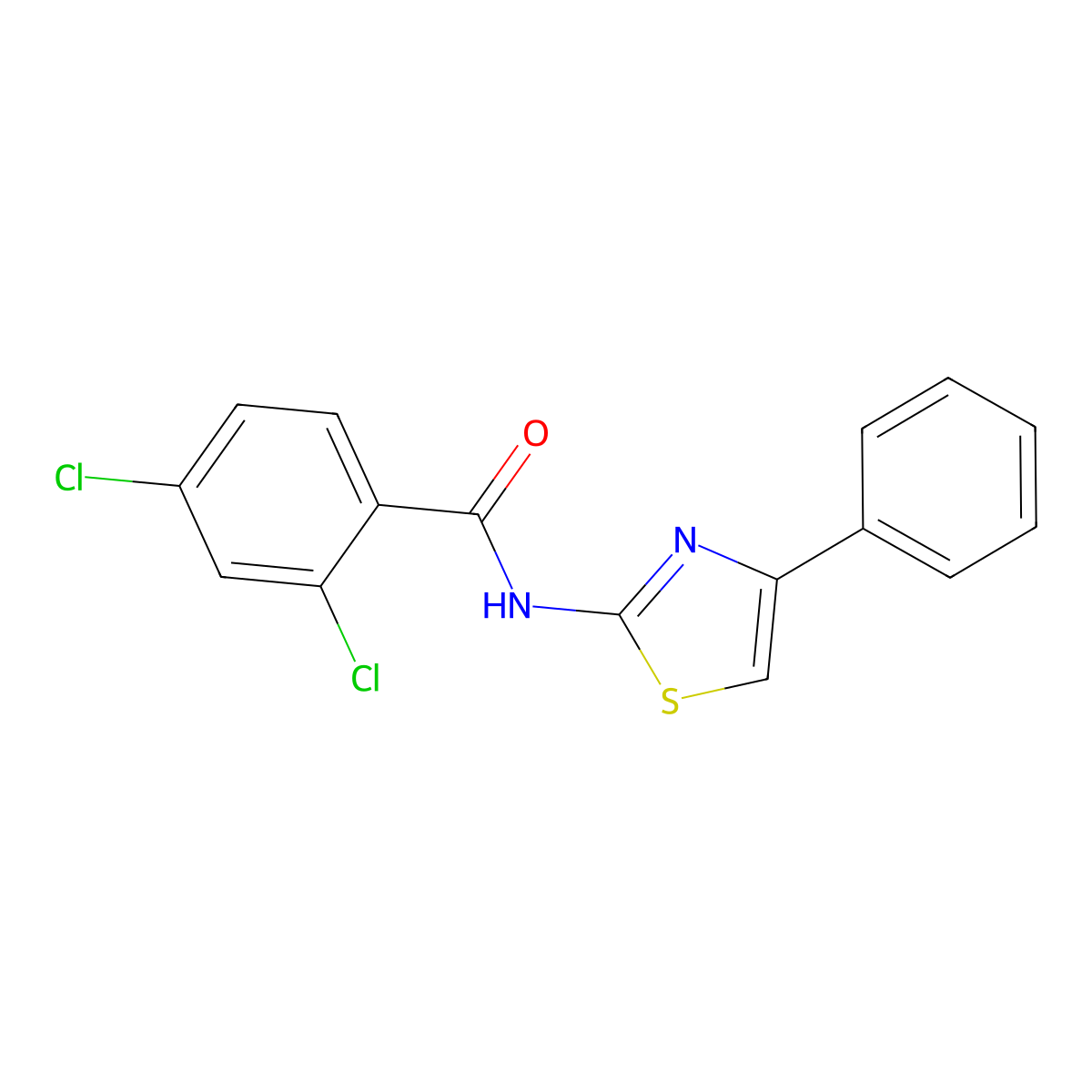 2,4-Dichloro-N-(4-phenyl-thiazol-2-yl)-benzamide molecular structure, CAS 5307-12-0