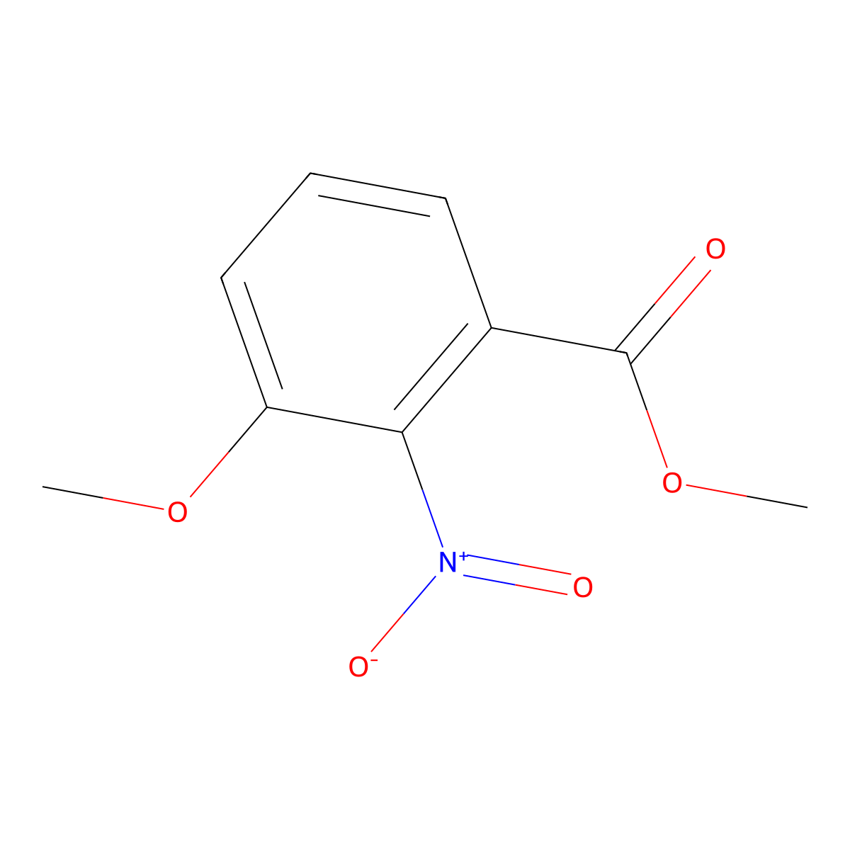 Benzoic acid, 3-methoxy-2-nitro-, methyl ester molecular structure, CAS 5307-17-5