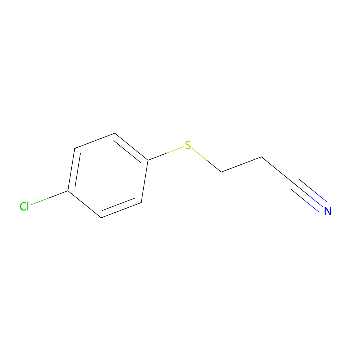 3-(4-Chlorophenylthio)propionitrile molecular structure, CAS 5307-86-8