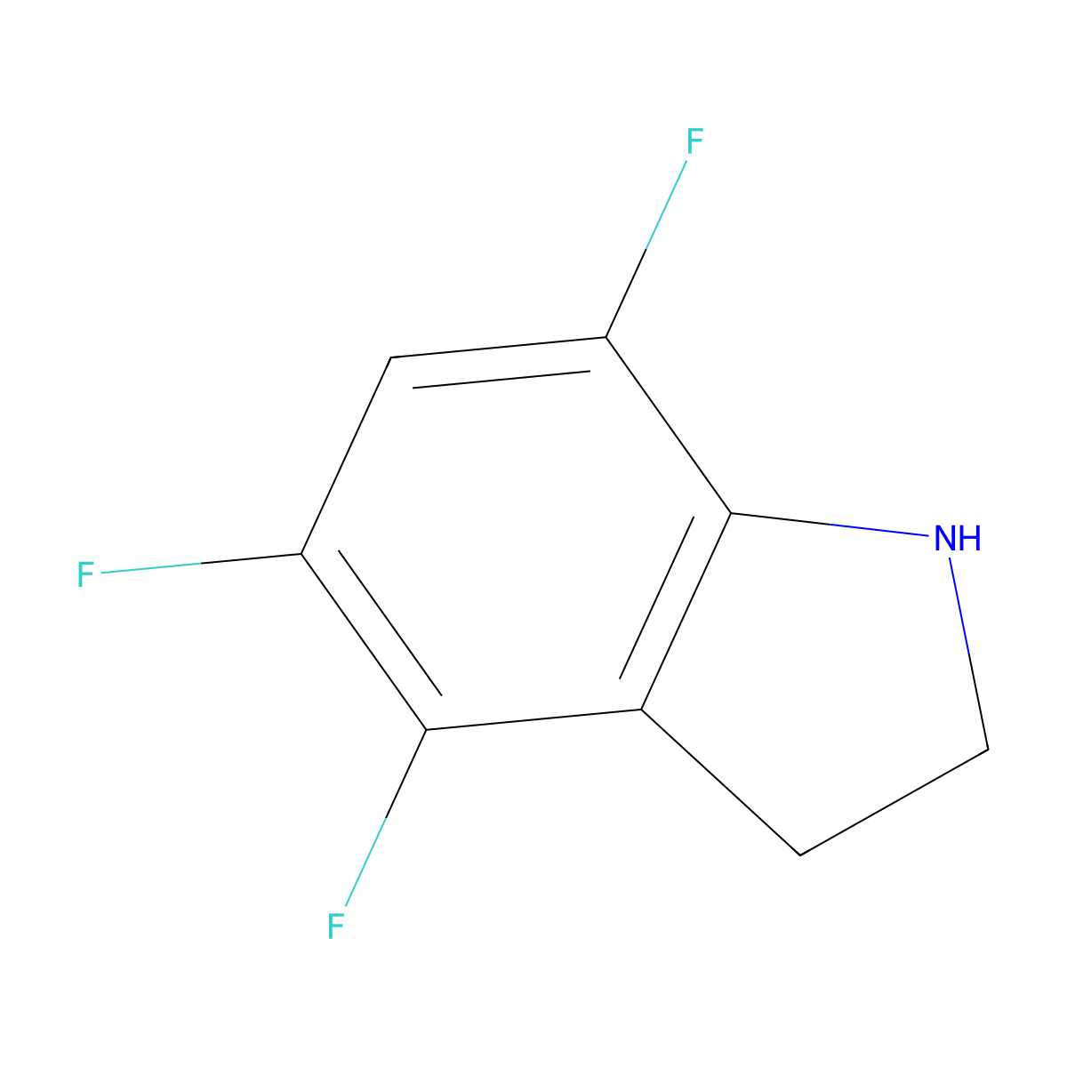 4,5,7-trifluoro-2,3-dihydro-1H-indole molecular structure, CAS 53072-19-8