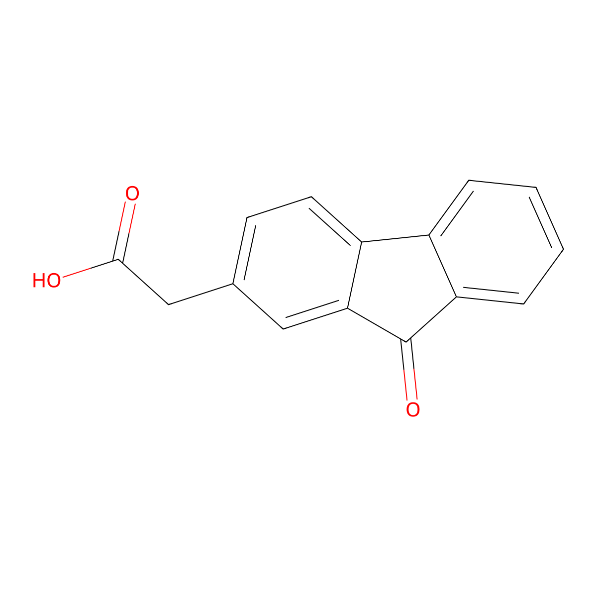 2-(9-Oxo-9H-fluoren-2-yl)acetic acid molecular structure, CAS 53076-71-4