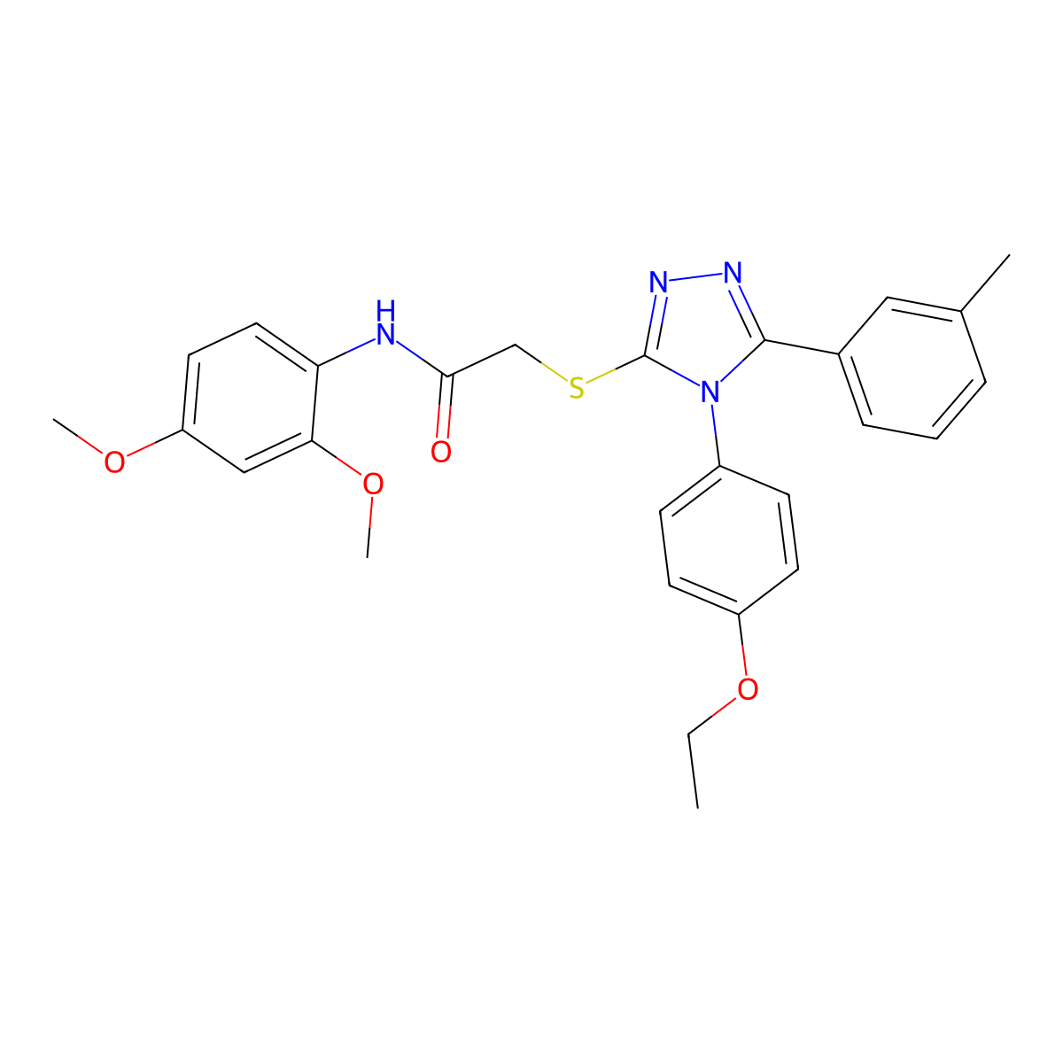N-(2,4-dimethoxyphenyl)-2-{[4-(4-ethoxyphenyl)-5-(3-methylphenyl)-4H-1,2,4-triazol-3-yl]sulfanyl}acetamide molecular structure, CAS 5308-41-8