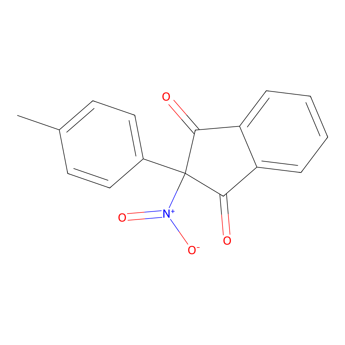 2-(4-methylphenyl)-2-nitro-1H-indene-1,3(2H)-dione molecular structure, CAS 5308-66-7