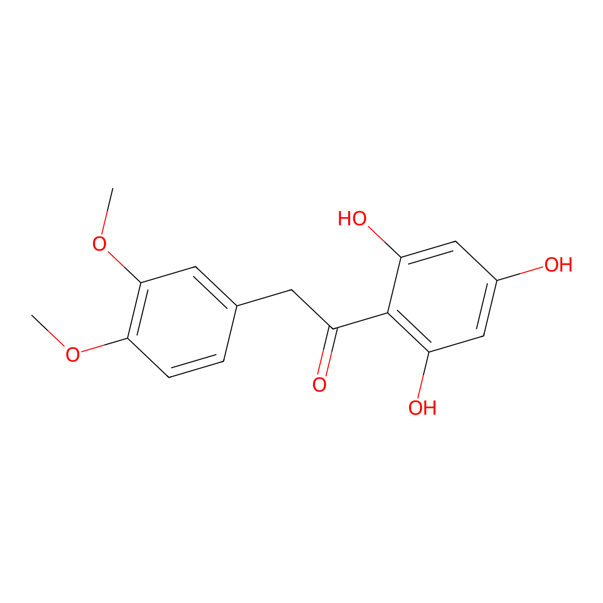 2-(3,4-Dimethoxyphenyl)-1-(2,4,6-trihydroxyphenyl)ethanone molecular structure, CAS 53084-06-3