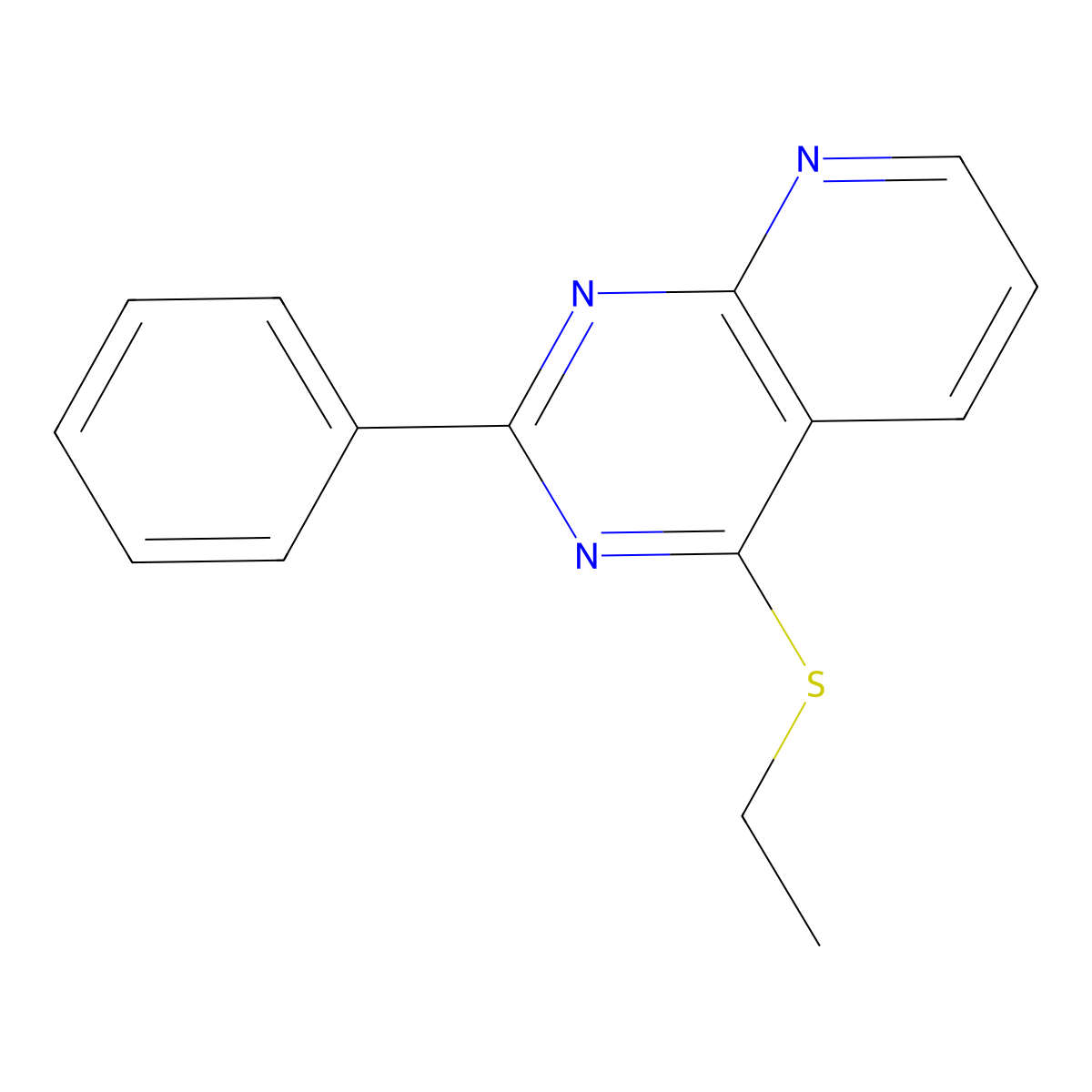 4-(Ethylsulfanyl)-2-phenylpyrido[2,3-d]pyrimidine molecular structure, CAS 53086-55-8