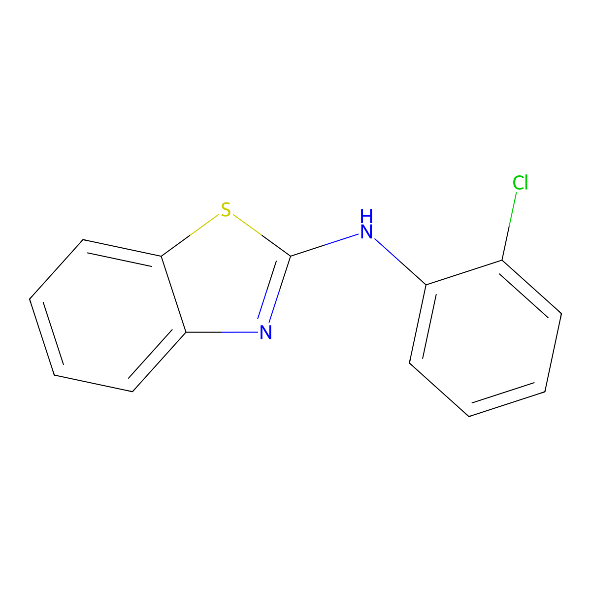 N-(2-chlorophenyl)-1,3-benzothiazol-2-amine molecular structure, CAS 53088-07-6
