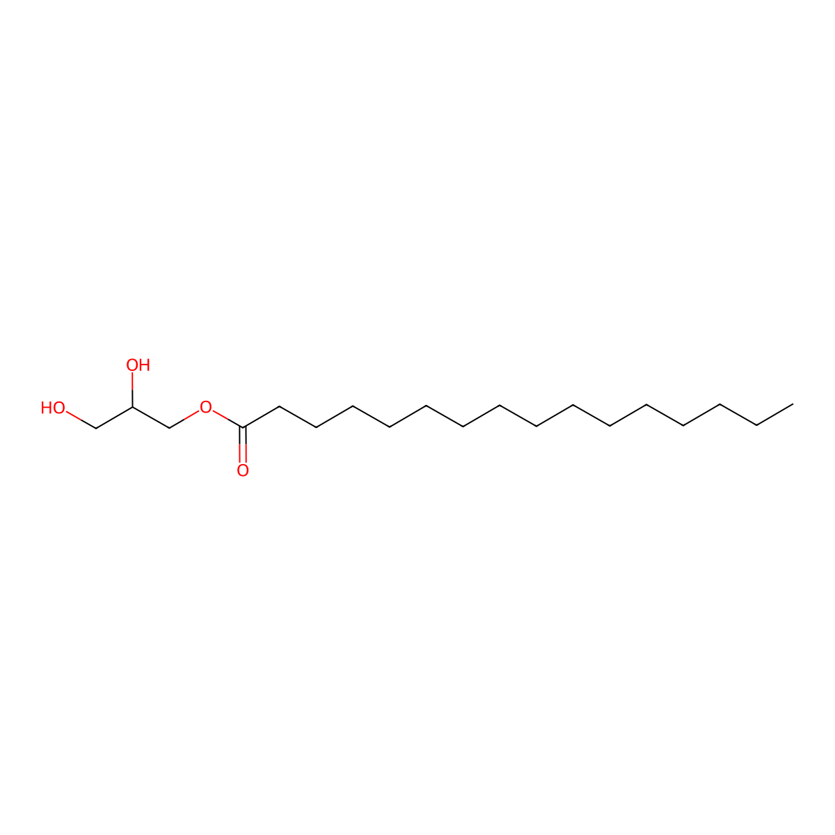 3-Palmitoyl-sn-glycerol molecular structure, CAS 5309-46-6