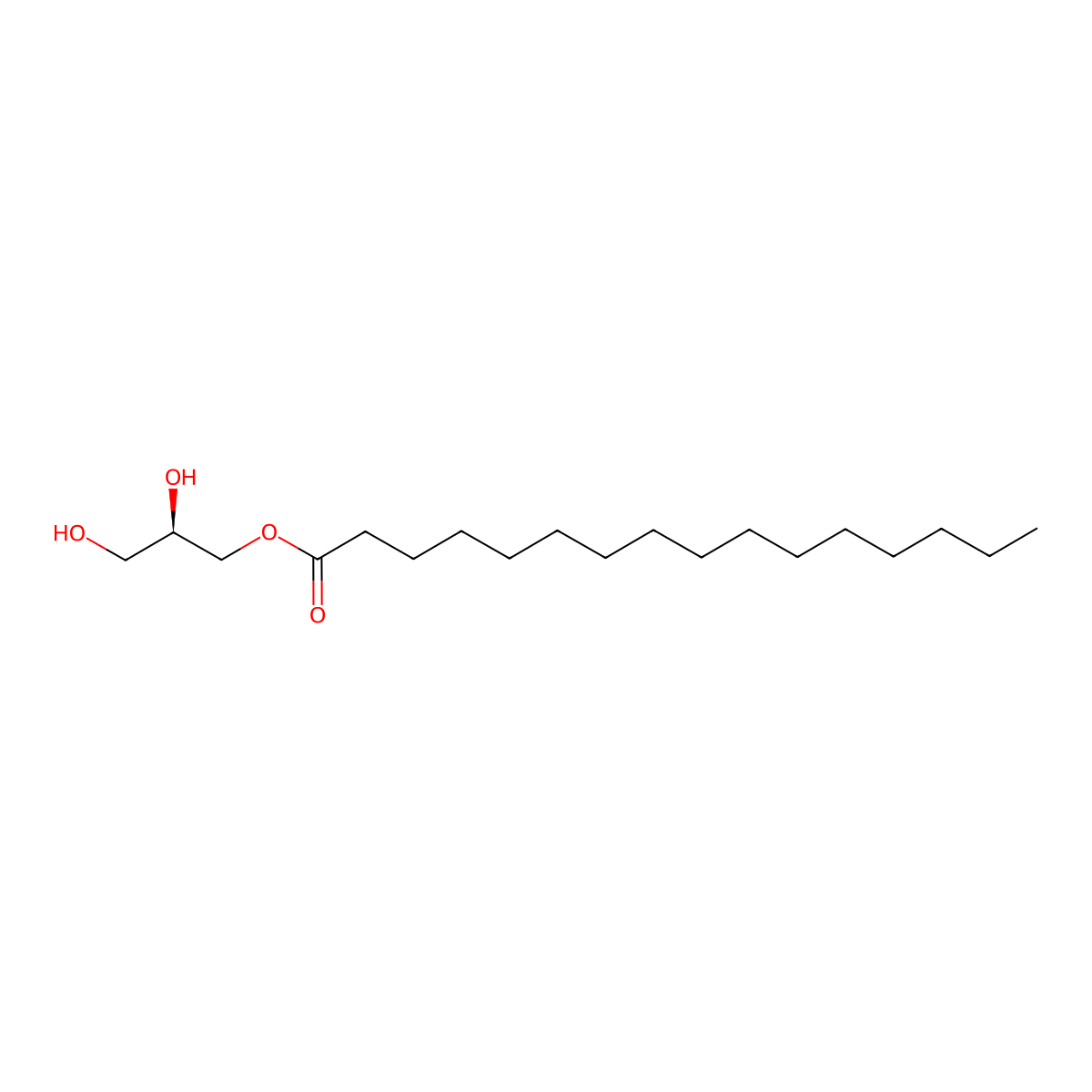 3-Palmitoyl-sn-glycerol molecular structure, CAS 5309-46-6