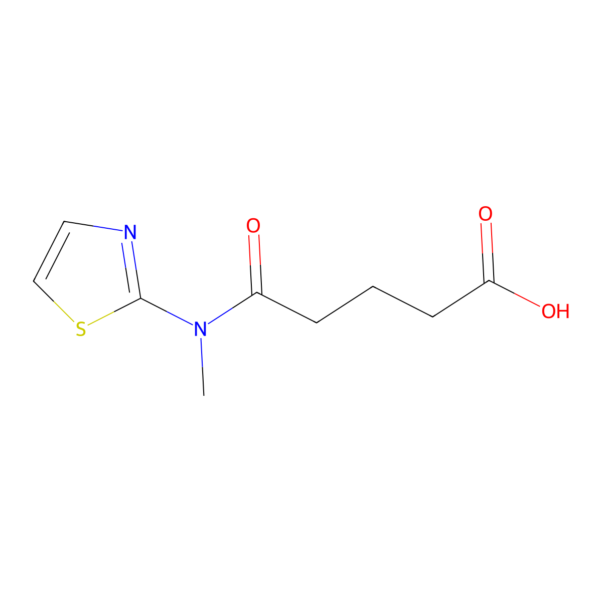 5-[Methyl(1,3-thiazol-2-yl)amino]-5-oxopentanoic acid molecular structure, CAS 5309-49-9