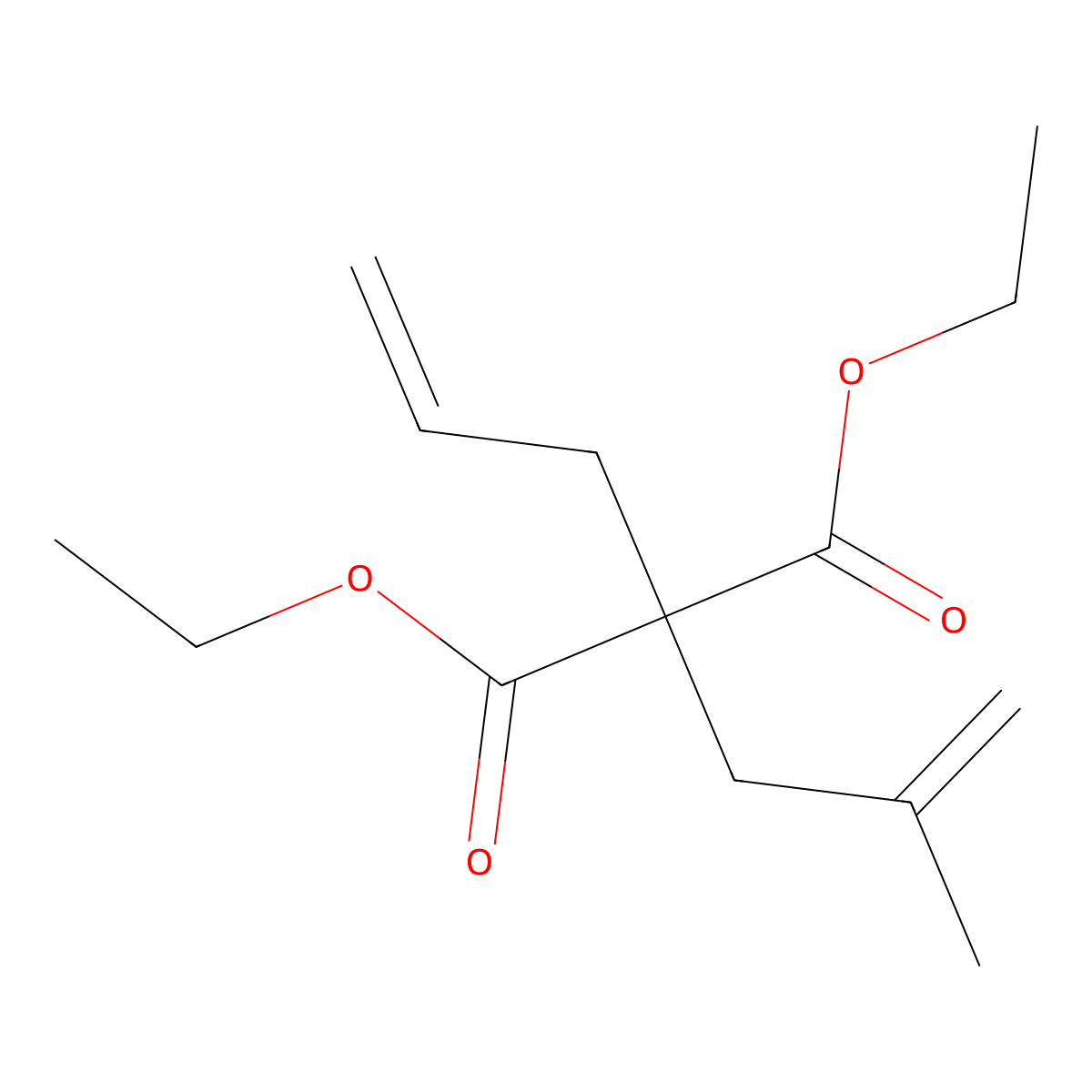 Diethyl 2-allyl-2-(2-methylallyl)malonate molecular structure, CAS 5309-50-2