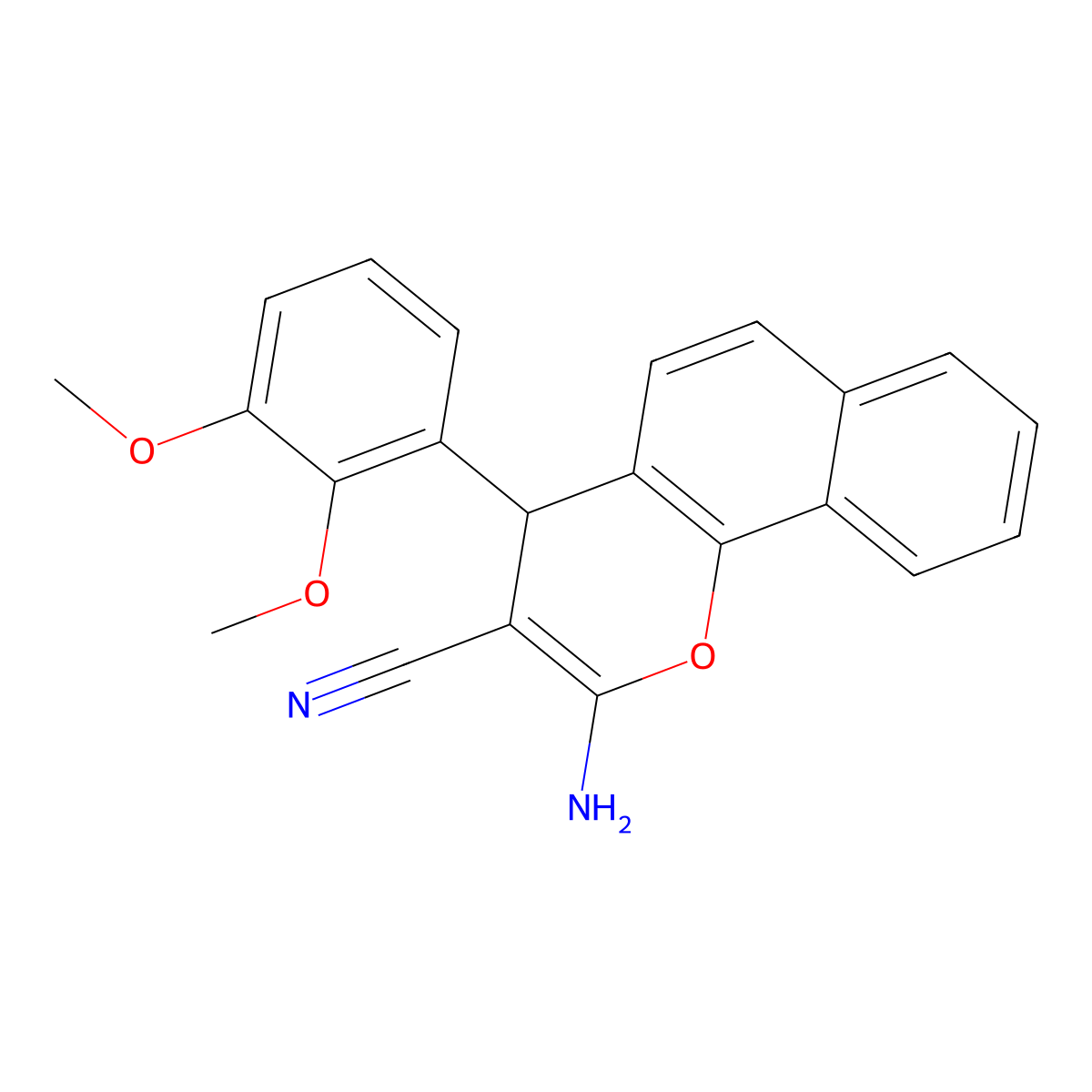(4R)-2-amino-4-(2,3-dimethoxyphenyl)-4H-benzo[h]chromene-3-carbonitrile molecular structure, CAS 5309-79-5