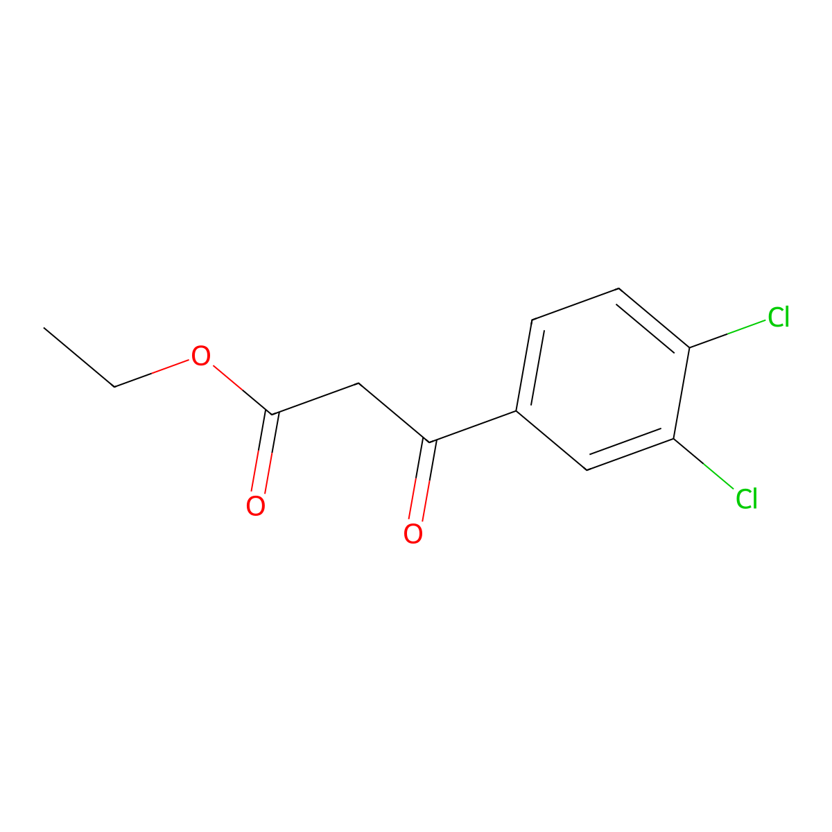 Ethyl 3-(3,4-dichlorophenyl)-3-oxopropanoate molecular structure, CAS 53090-43-0