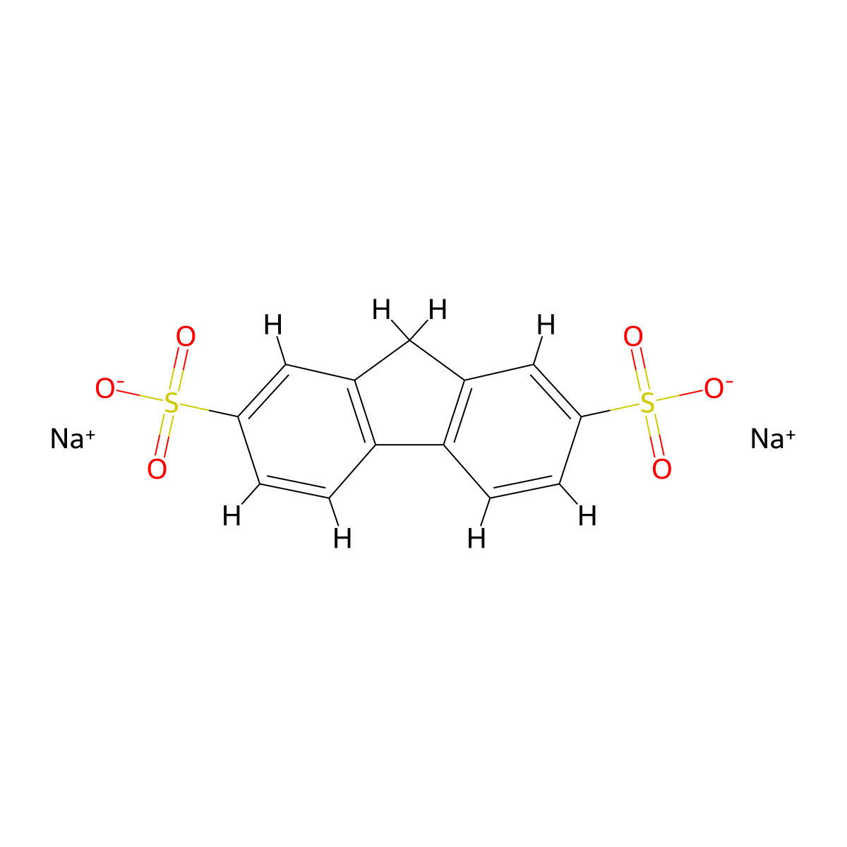 Sodium 9H-fluorene-2,7-disulfonate molecular structure, CAS 53091-78-4