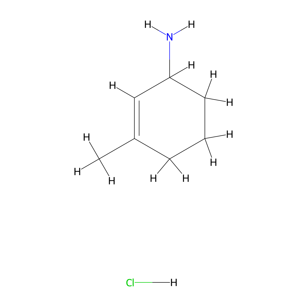 3-Methylcyclohex-2-en-1-amine hydrochloride molecular structure, CAS 53097-24-8