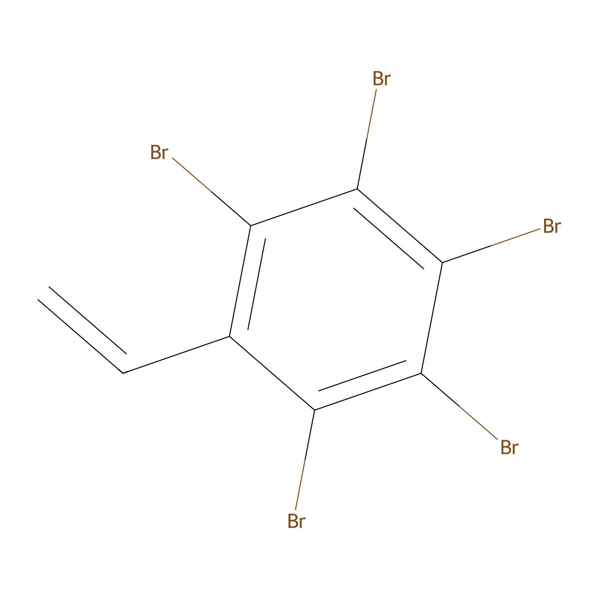 2,3,4,5,6-Pentabromostyrene molecular structure, CAS 53097-59-9