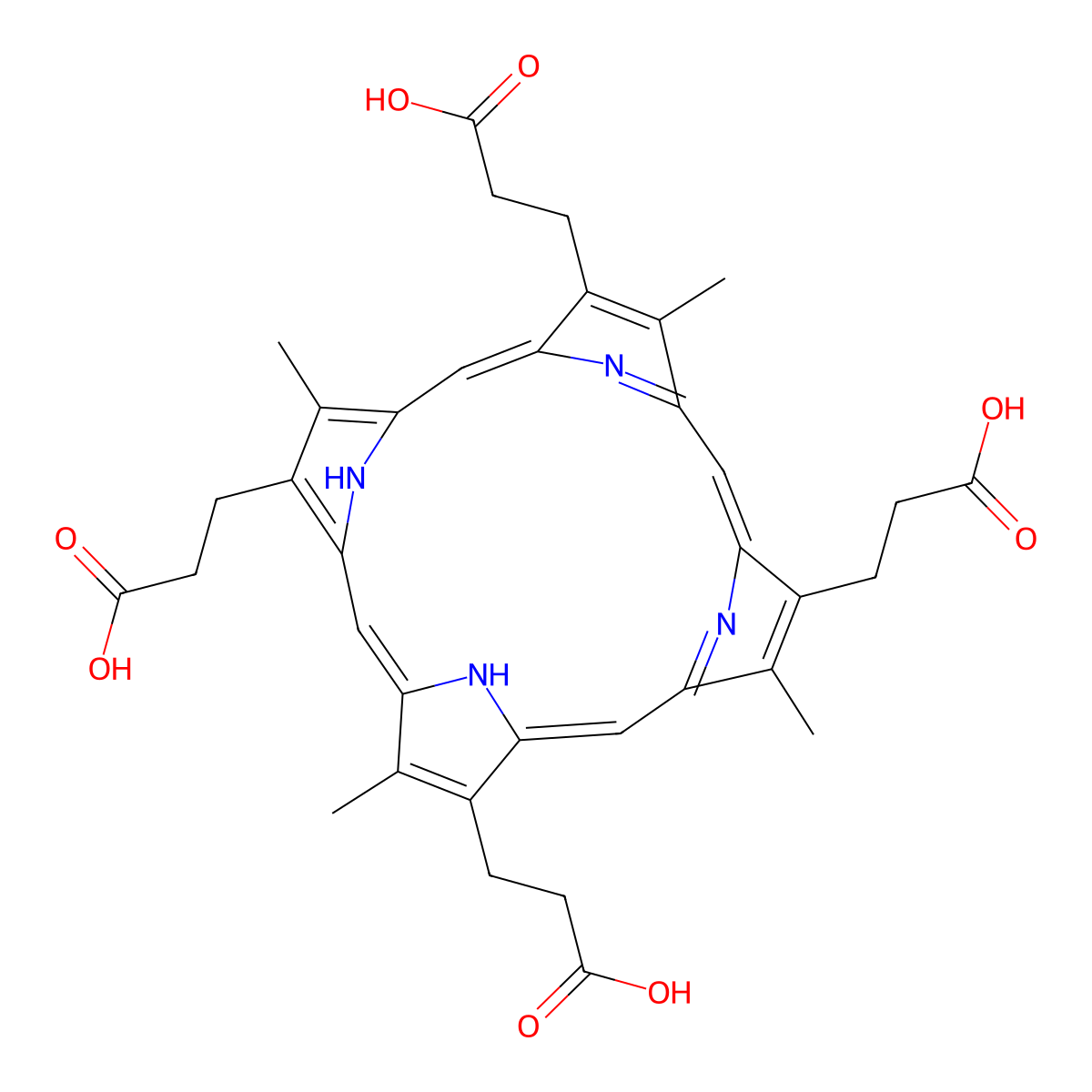 Coproporphyrin I molecular structure, CAS 531-14-6