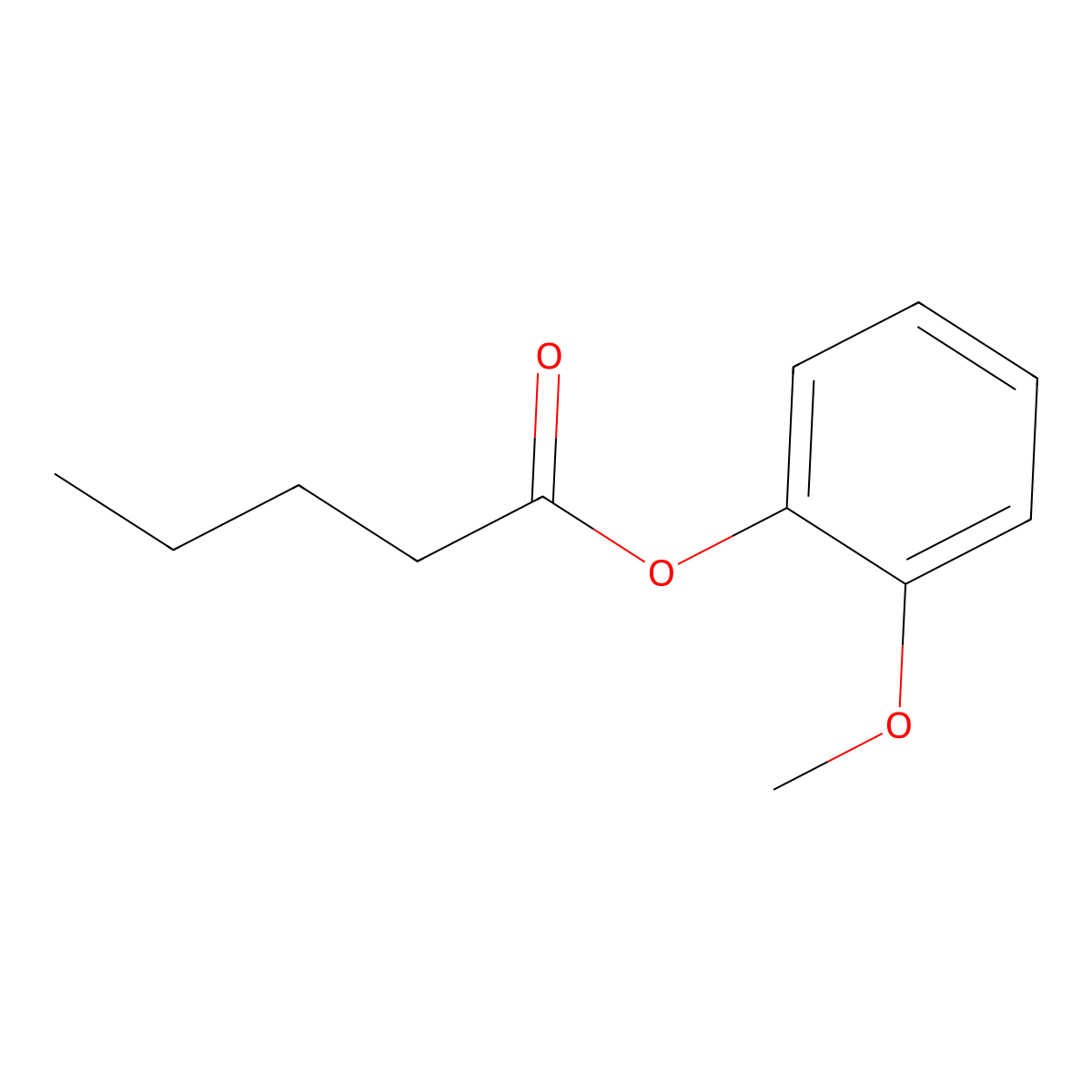 Guaiacol valerate molecular structure, CAS 531-39-5