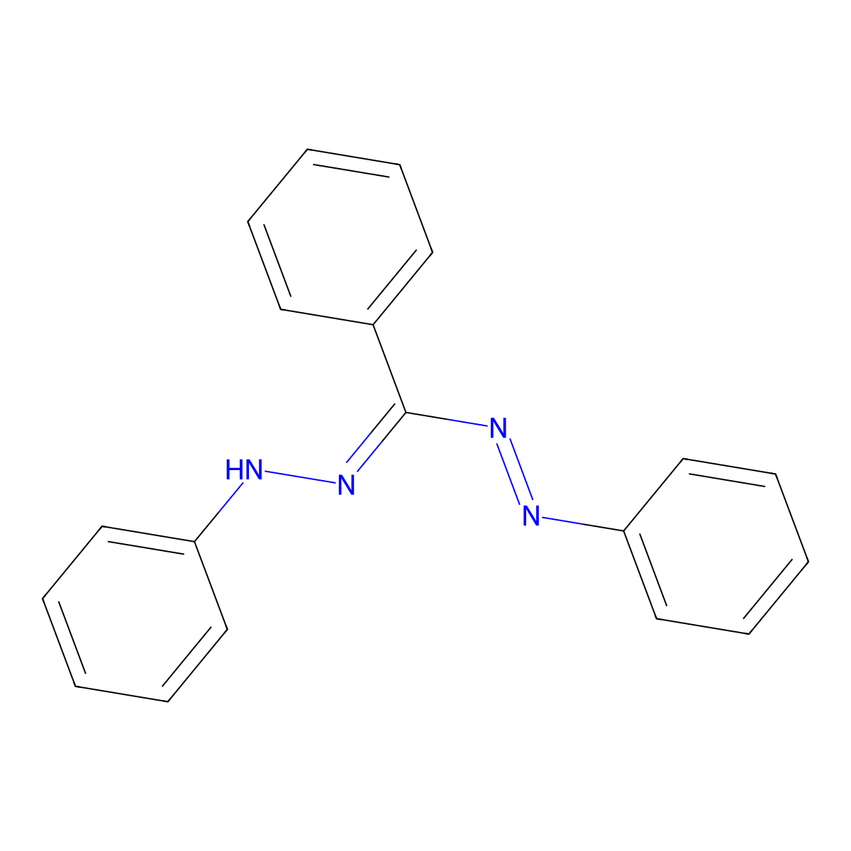 Diazene, phenyl[phenyl(phenylhydrazono)methyl]- molecular structure, CAS 531-52-2