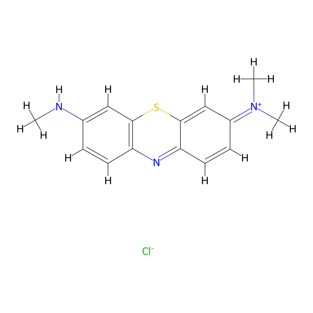 N,N-Dimethyl-7-(methylamino)-3H-phenothiazin-3-iminium chloride molecular structure, CAS 531-55-5