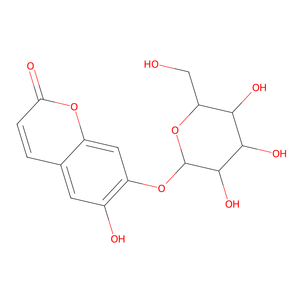 Cichoriin molecular structure, CAS 531-58-8