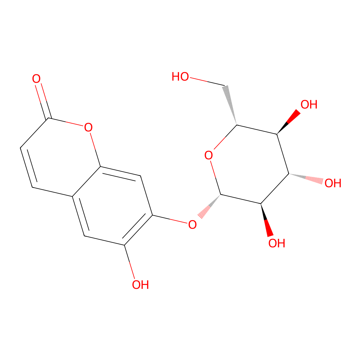 Cichoriin molecular structure, CAS 531-58-8