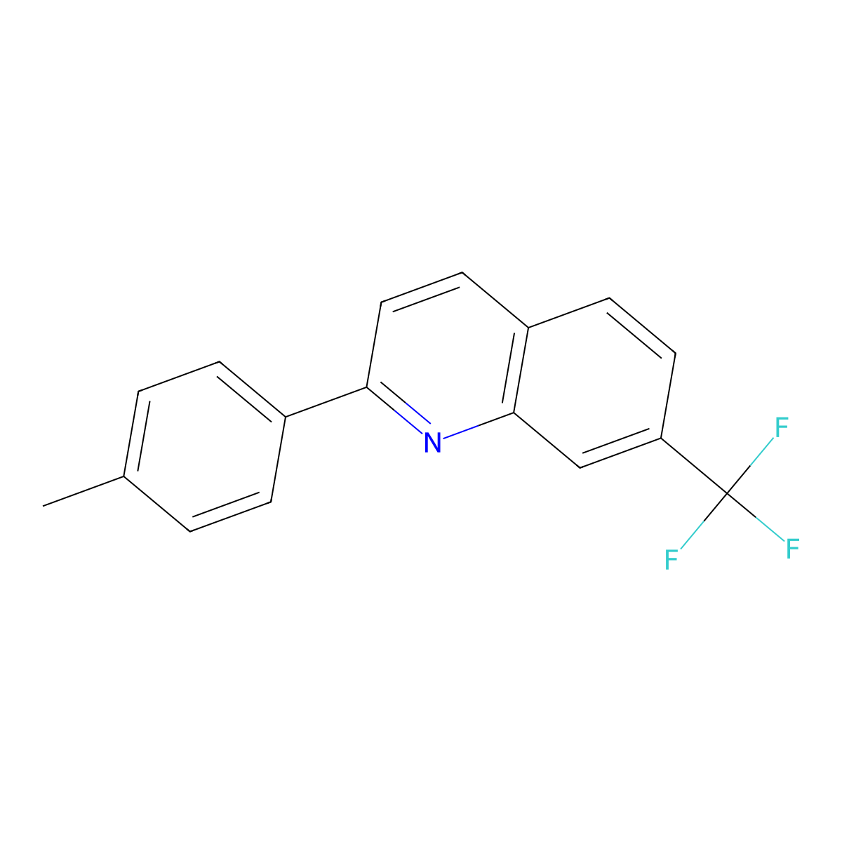 2-p-Tolyl-7-(trifluoromethyl)quinoline molecular structure, CAS 531-62-4