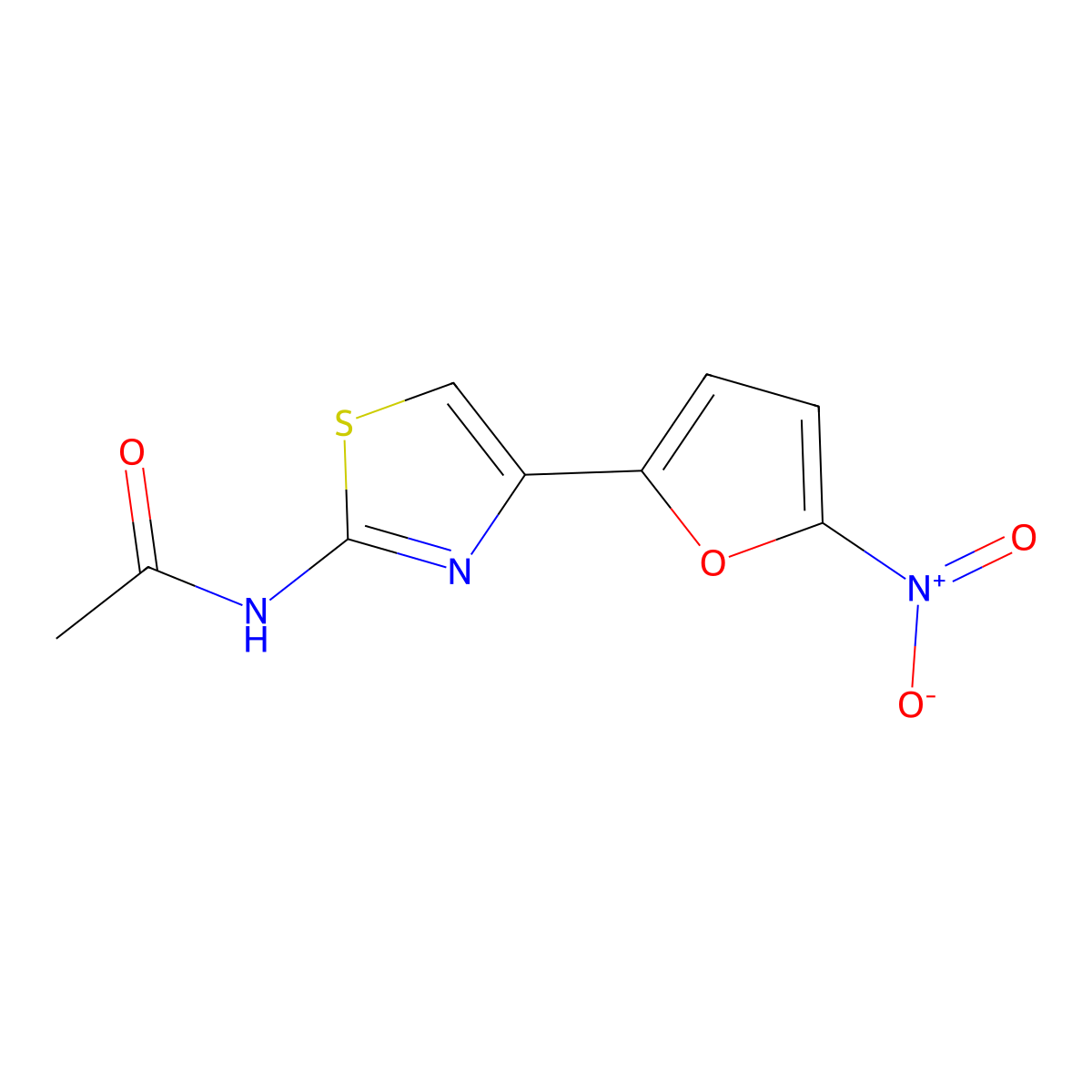 N-(4-(5-Nitro-2-furyl)-2-thiazolyl)acetamide molecular structure, CAS 531-82-8