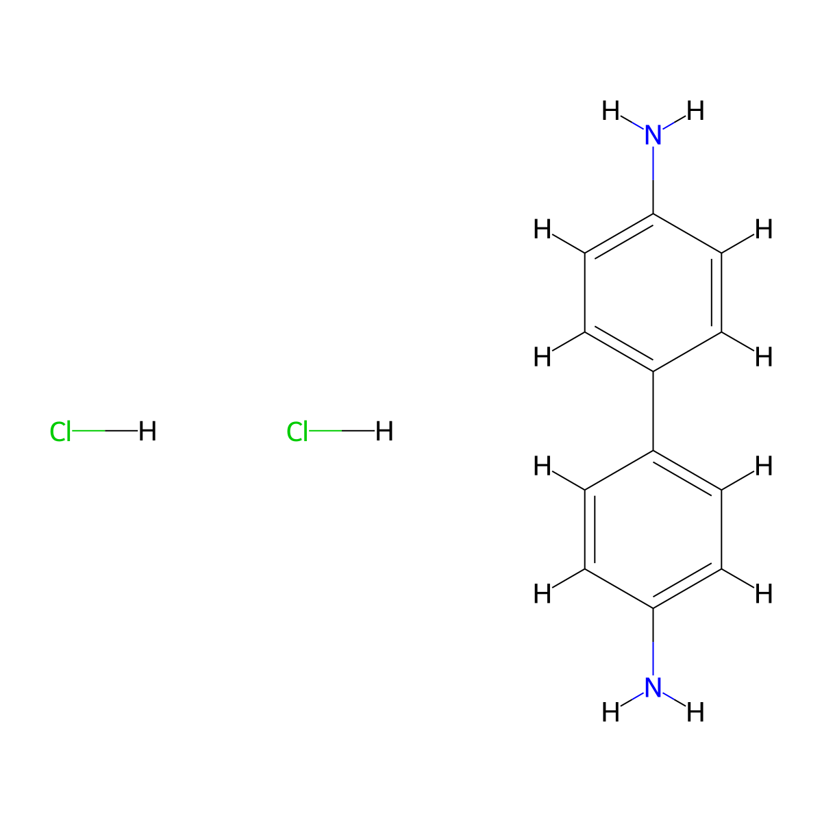 Benzidine dihydrochloride molecular structure, CAS 531-85-1