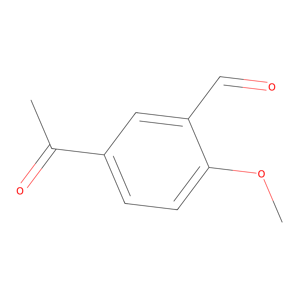 5-Acetyl-2-methoxybenzaldehyde molecular structure, CAS 531-99-7