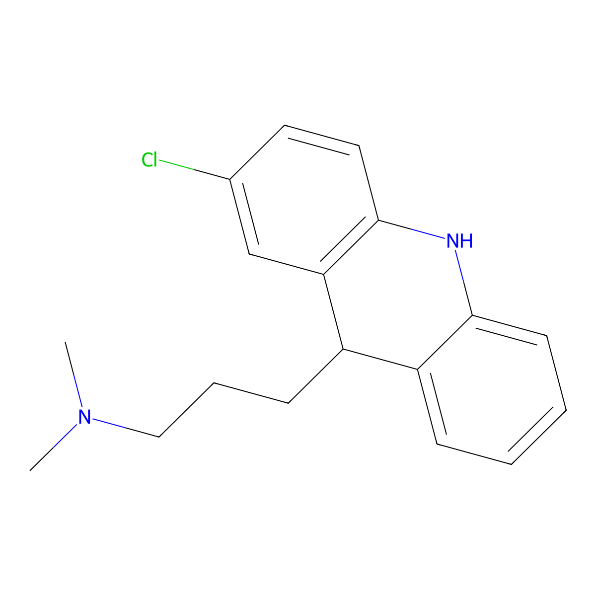 2-Chloro-9,10-dihydro-N,N-dimethyl-9-acridinepropanamine molecular structure, CAS 5310-55-4
