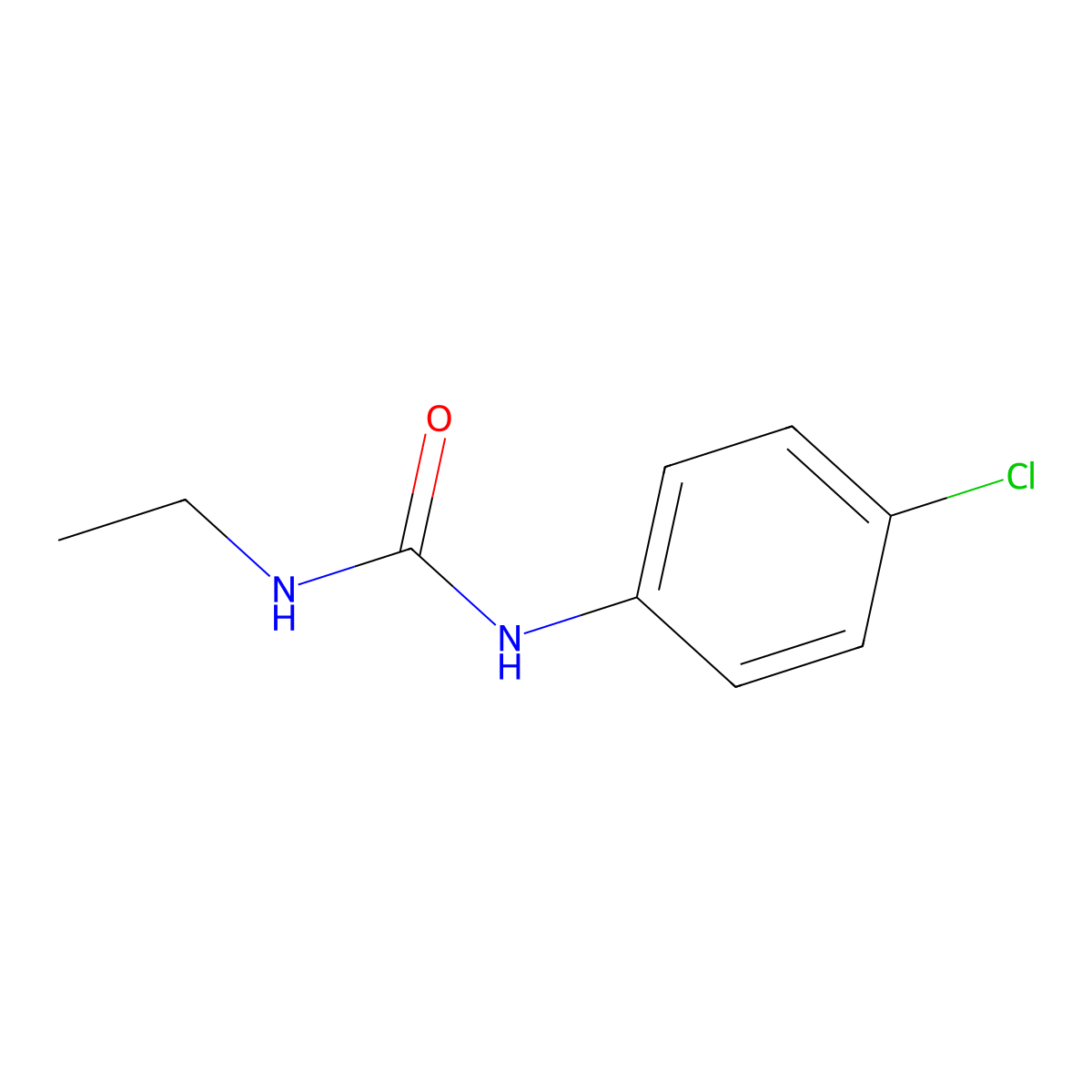 N-(4-Chlorophenyl)-N'-ethylurea molecular structure, CAS 5310-93-0