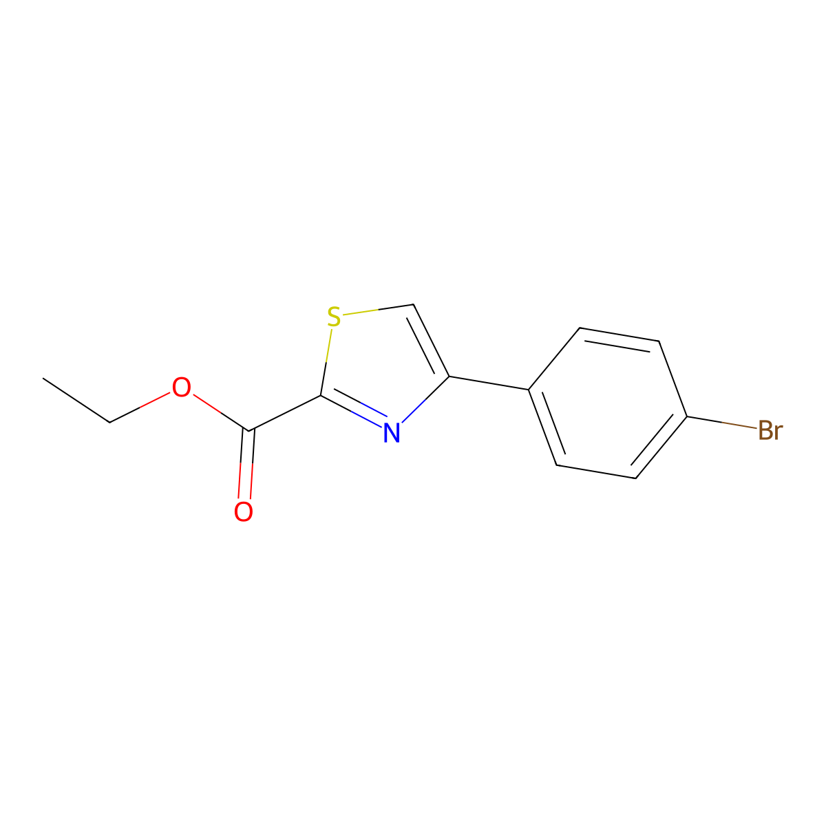 Ethyl 4-(4-bromophenyl)thiazole-2-carboxylate molecular structure, CAS 53101-02-3